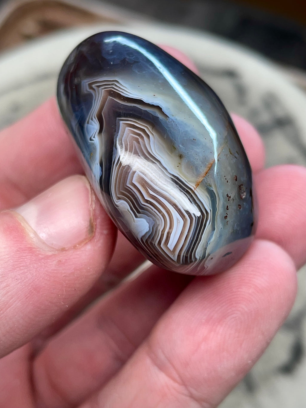 Banded Fortification Botswana Agate — Hand-Polished Freeform Stone