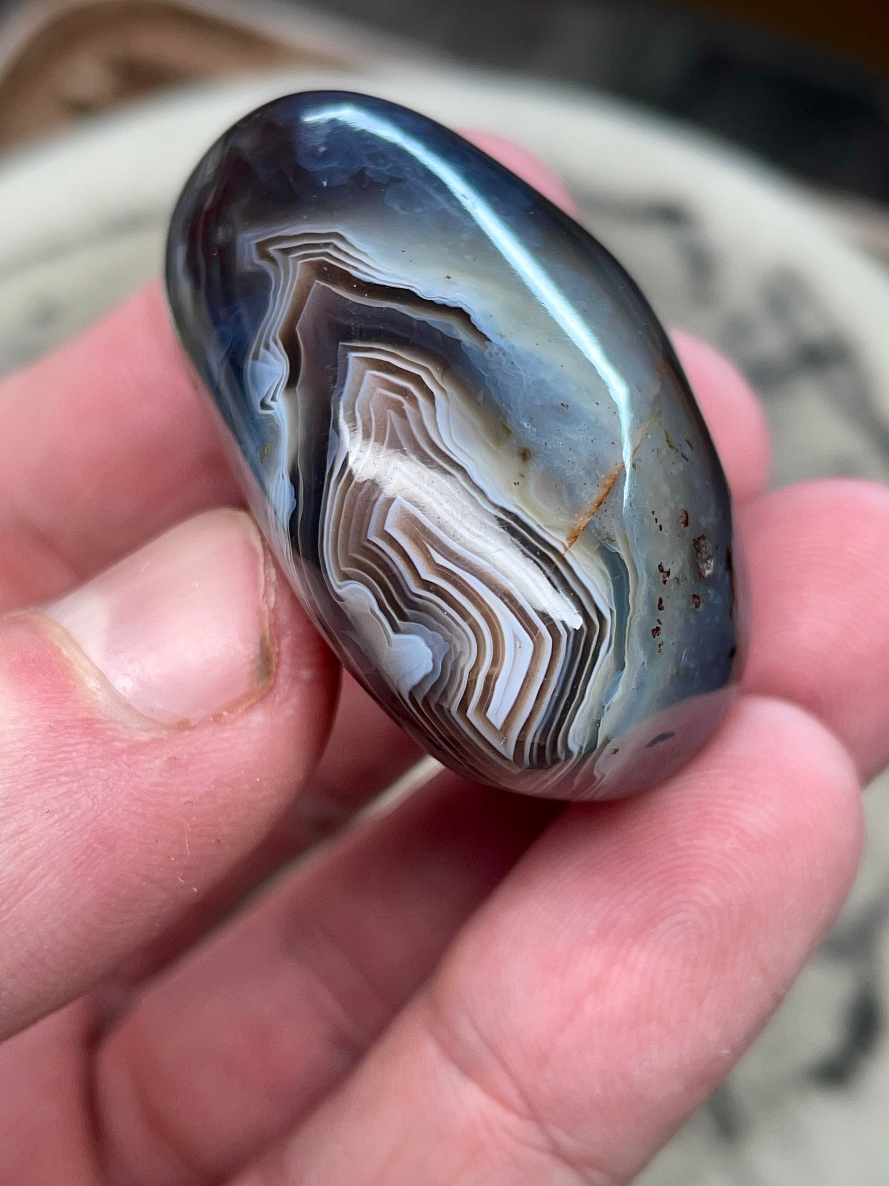 Banded Fortification Botswana Agate — Hand-Polished Freeform Stone