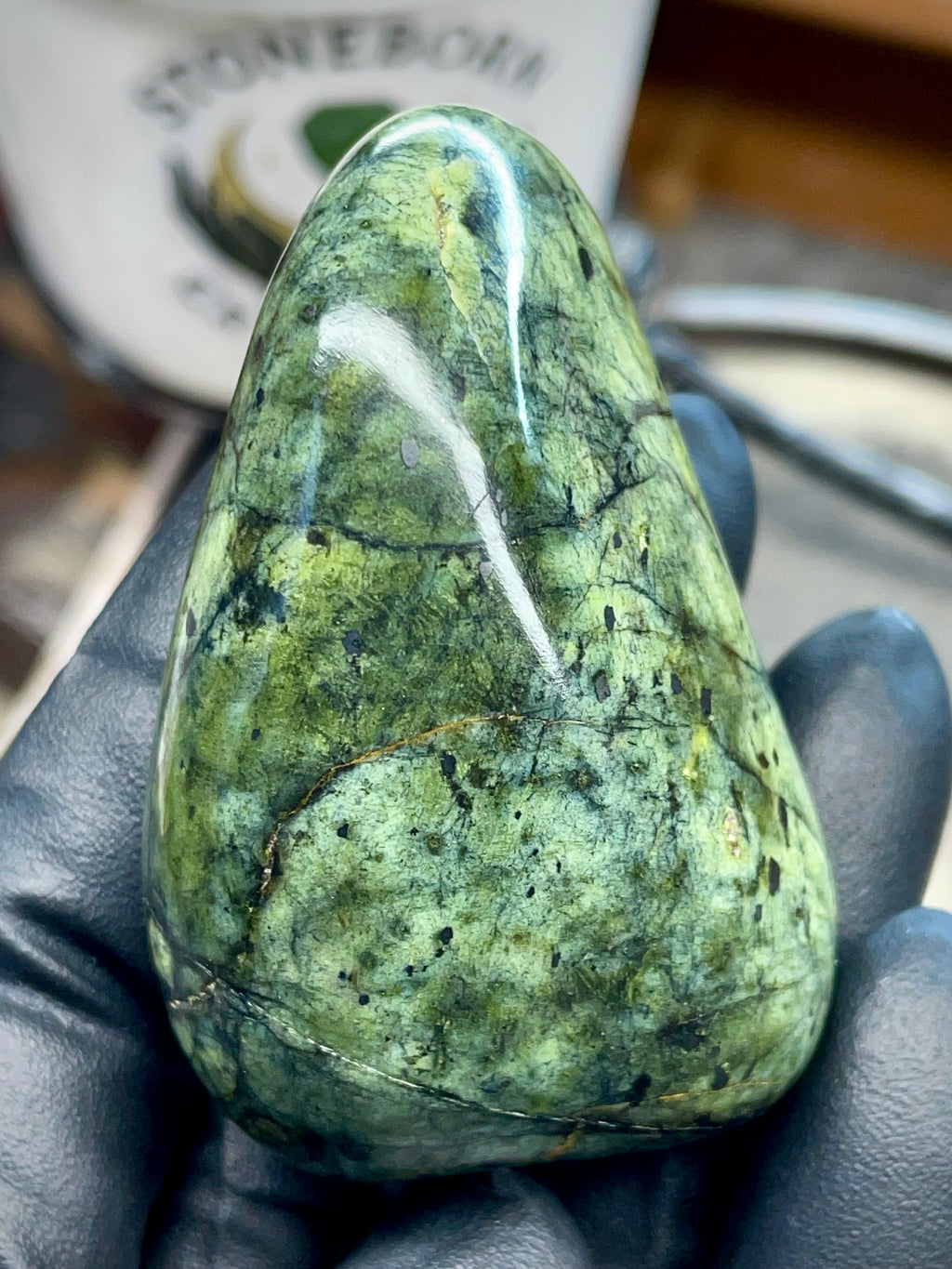 Hand-Polished Green Serpentine Freeform | StoneBorn Creations