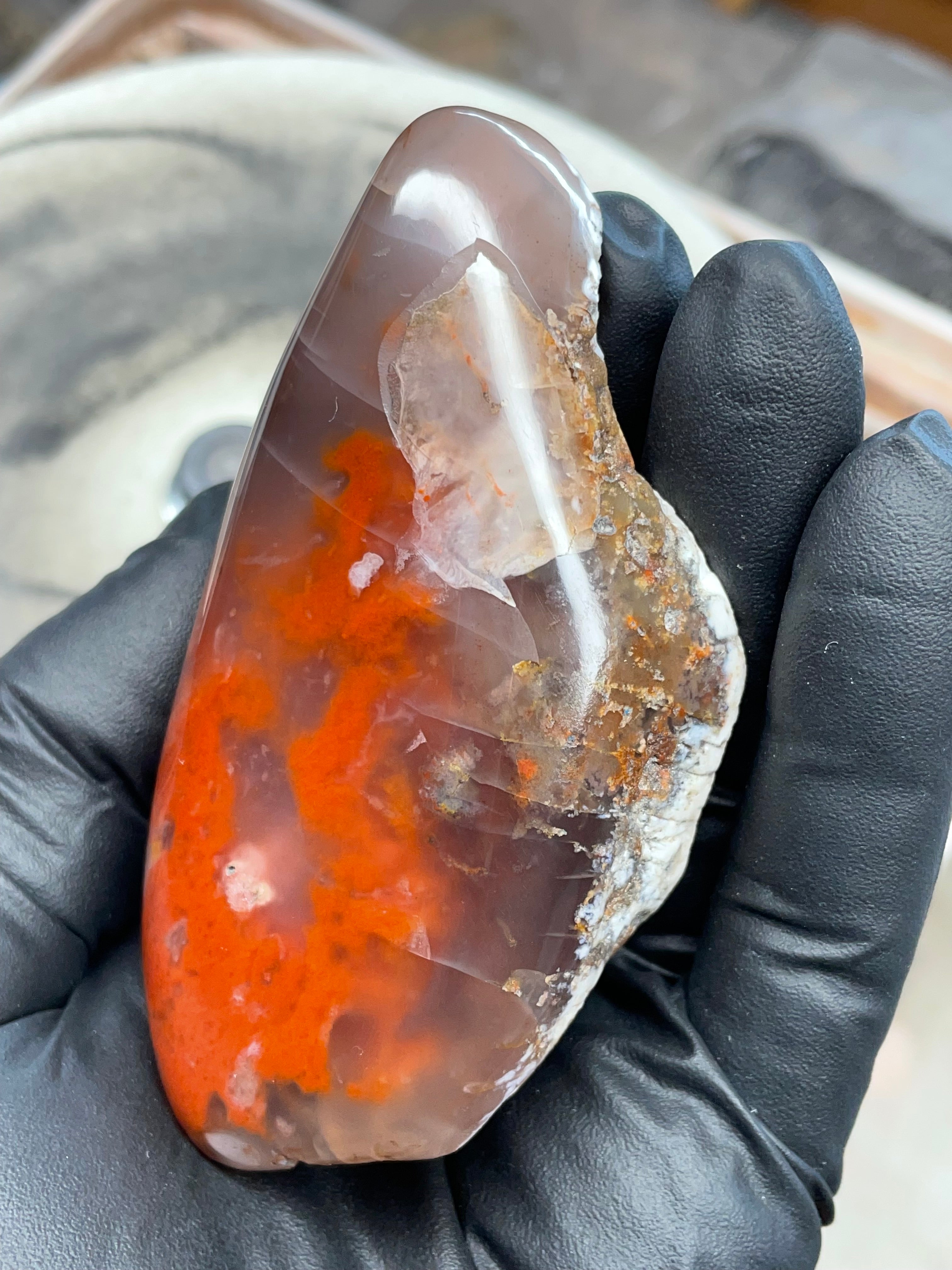 Red Iron-Stained Agate — Hand-Polished Freeform Stone