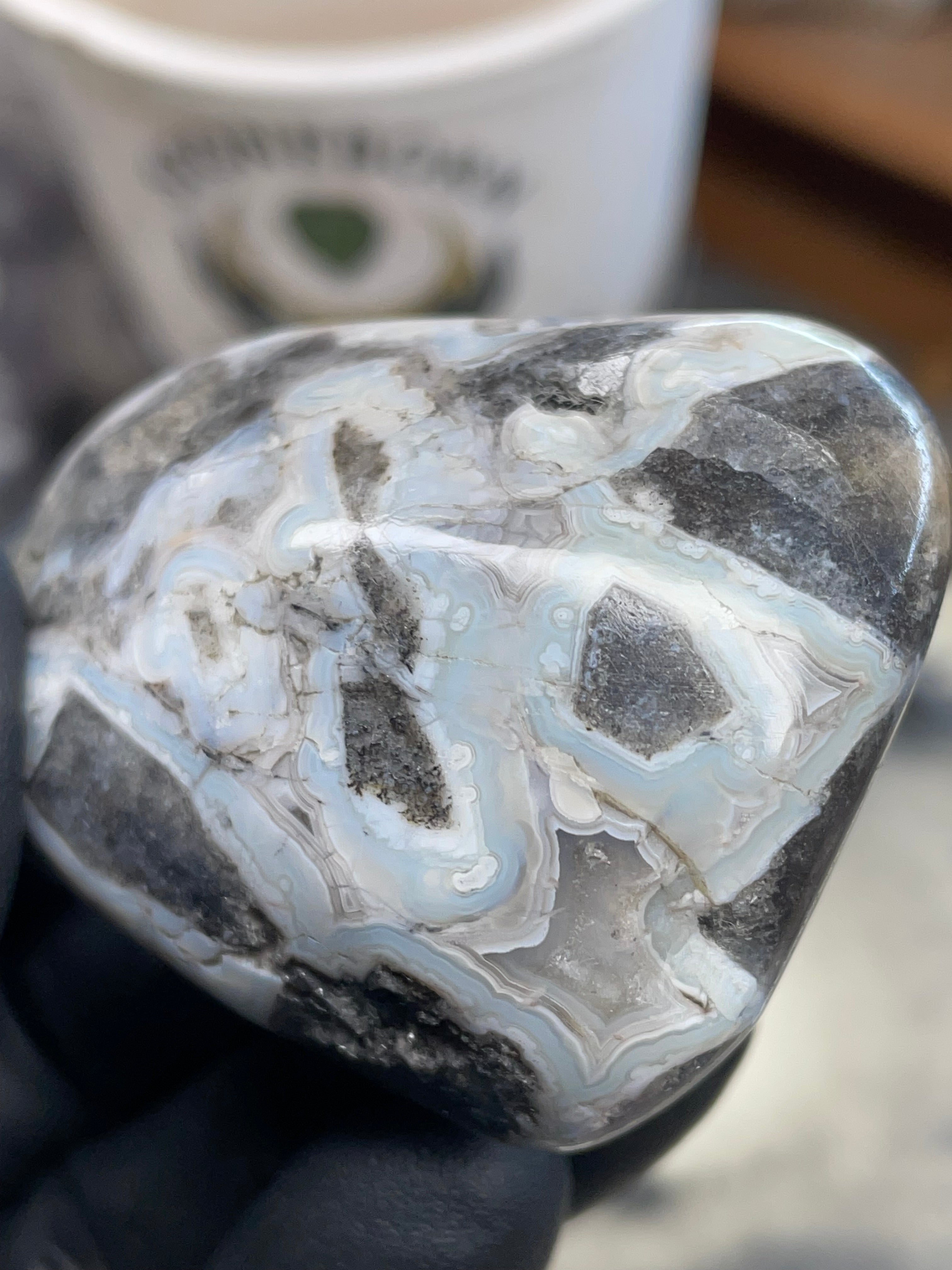 Blue-White Lace Banded Agate Freeform