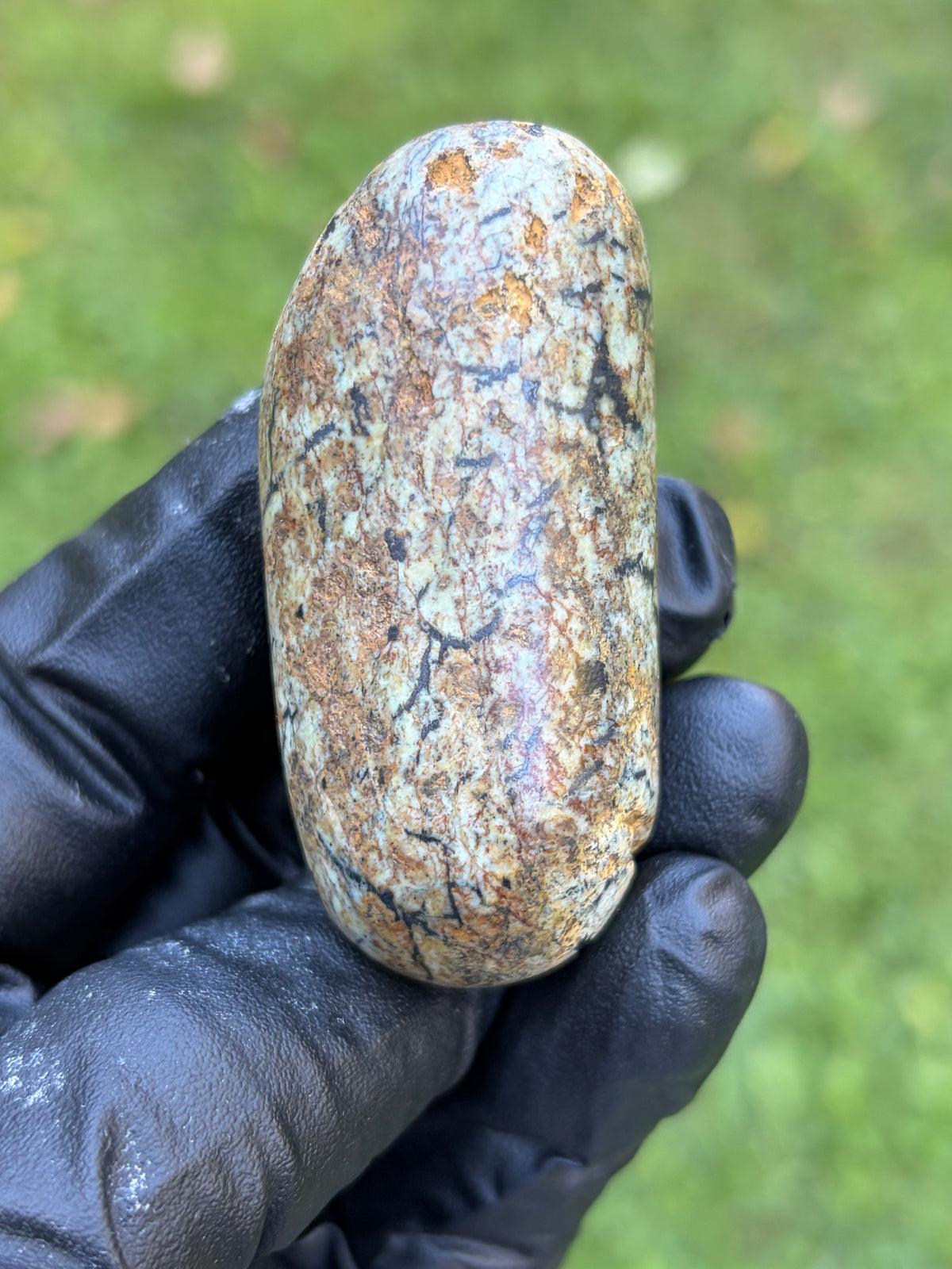 StoneBorn Creations Hand-Polished Vermont Stream Stone – Possible Serpentine