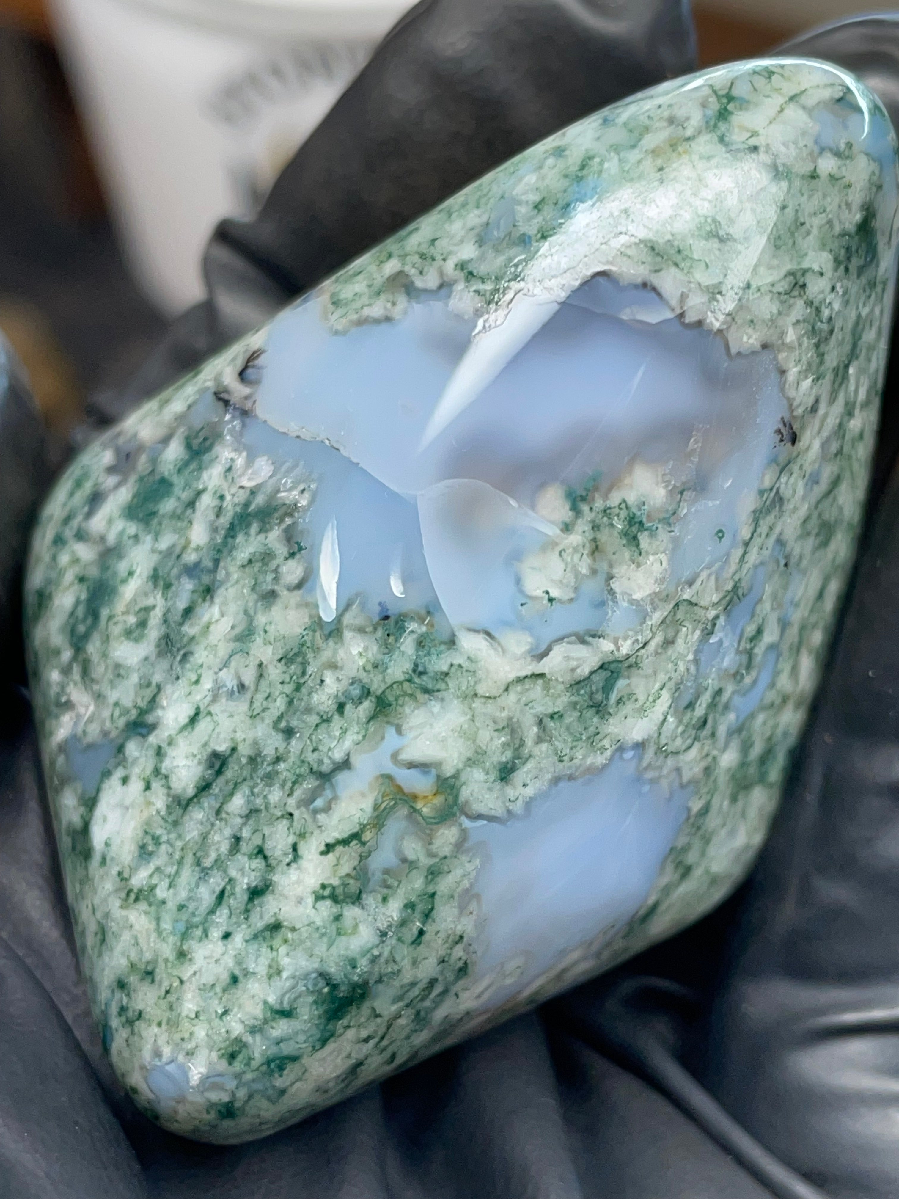 Moss Agate Freeform — Hand Polished StoneBorn Transformation