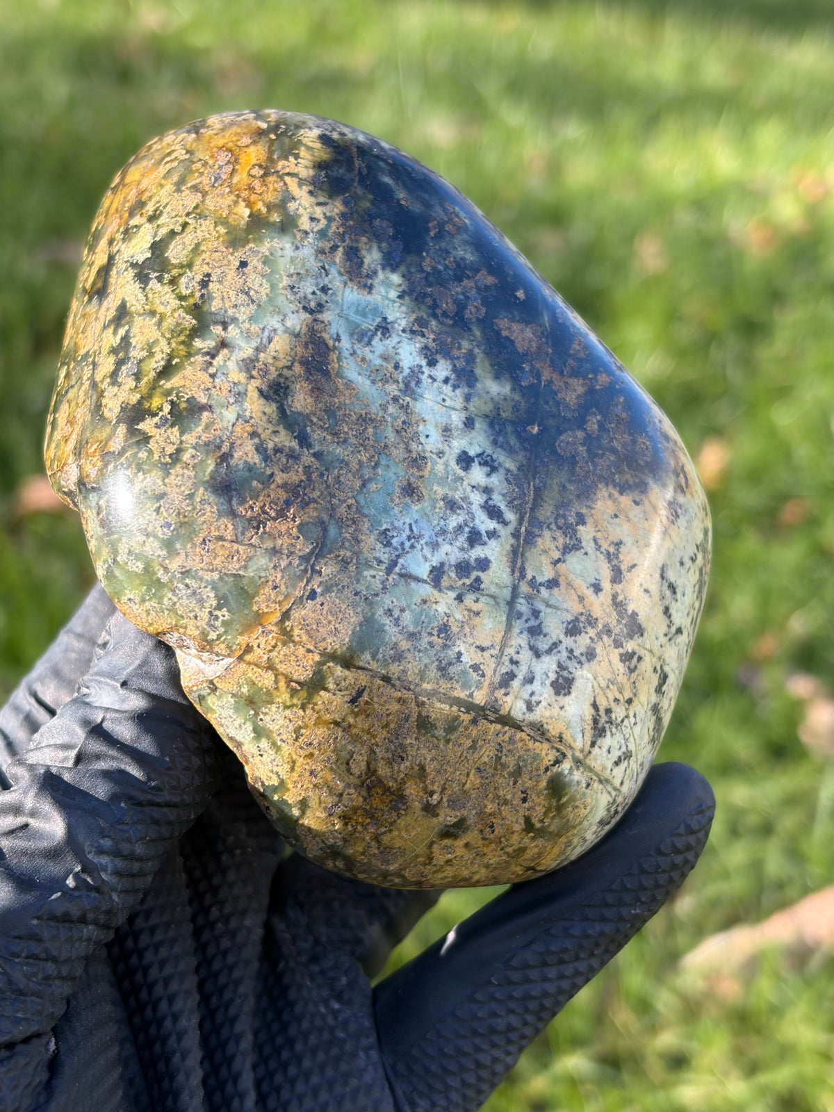 StoneBorn Creations – Natural Green Serpentine Stone | Hand-Polished River Stone