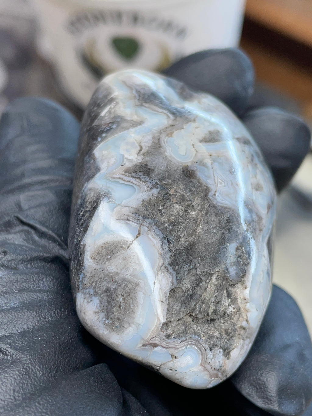 Blue-White Lace Banded Agate Freeform