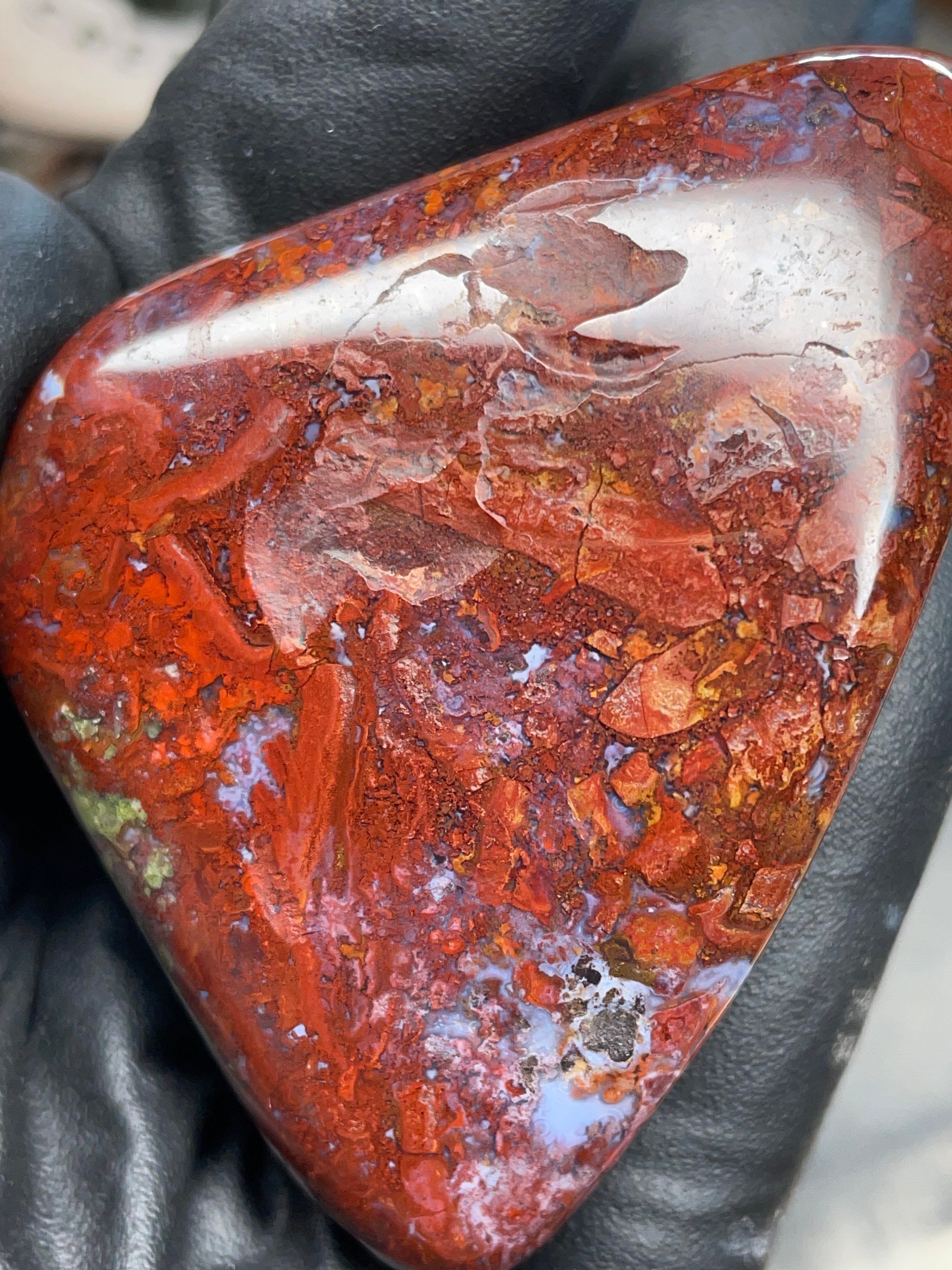 StoneBorn Creations | Hand-Polished Red Jasper & Greenstone Freeform