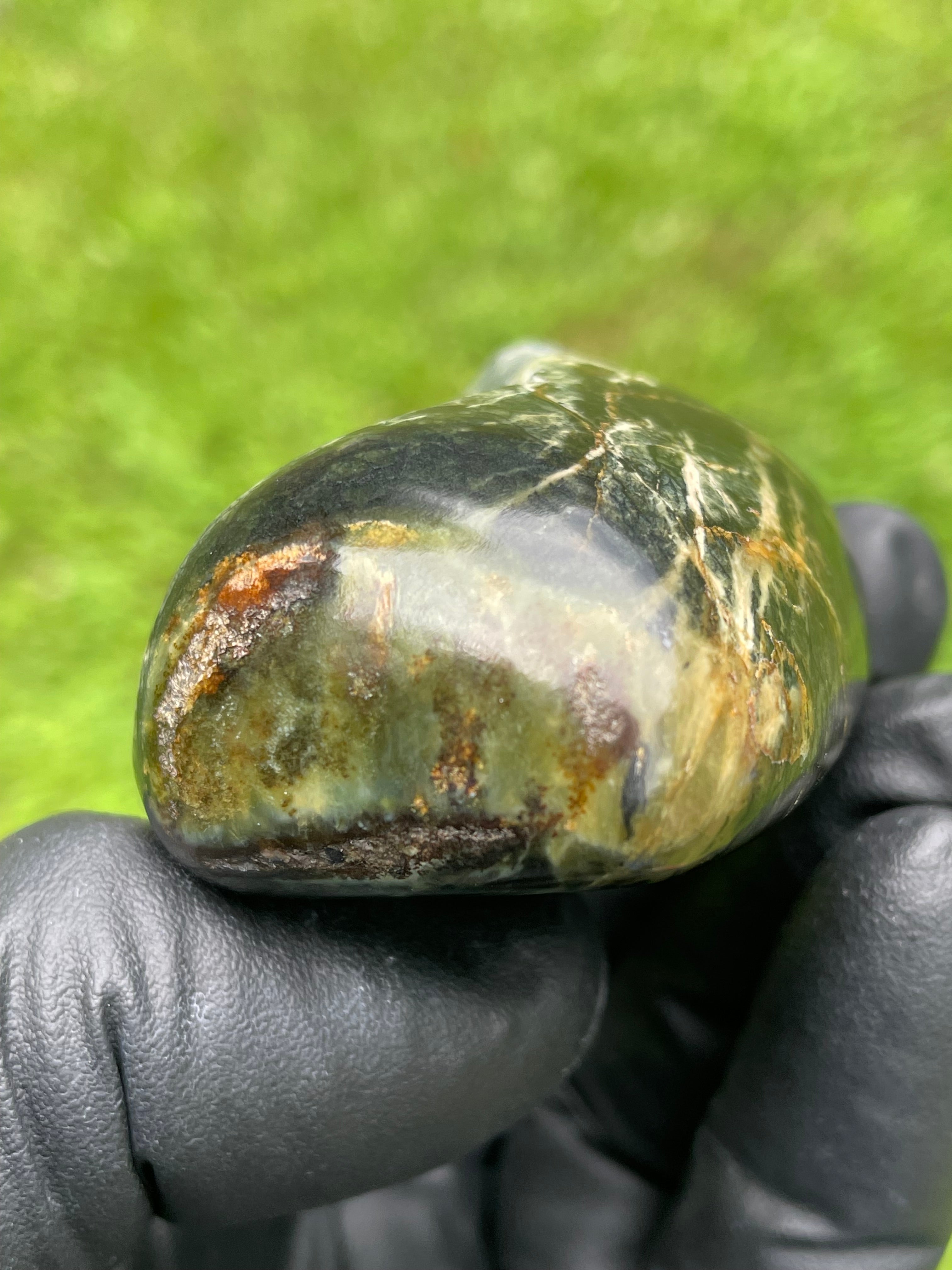 StoneBorn Creations Hand-Polished Vermont Serpentine Freeform Display Stone – One-of-a-Kind Natural Stone