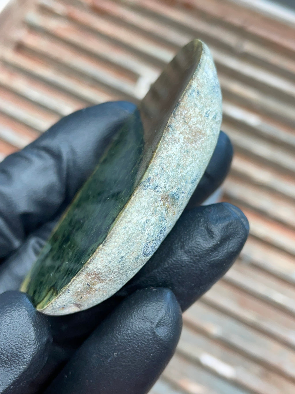 StoneBorn Creations | Polished Vermont Greenstone Slab — Deep Forest Green with Natural Ruby Tones