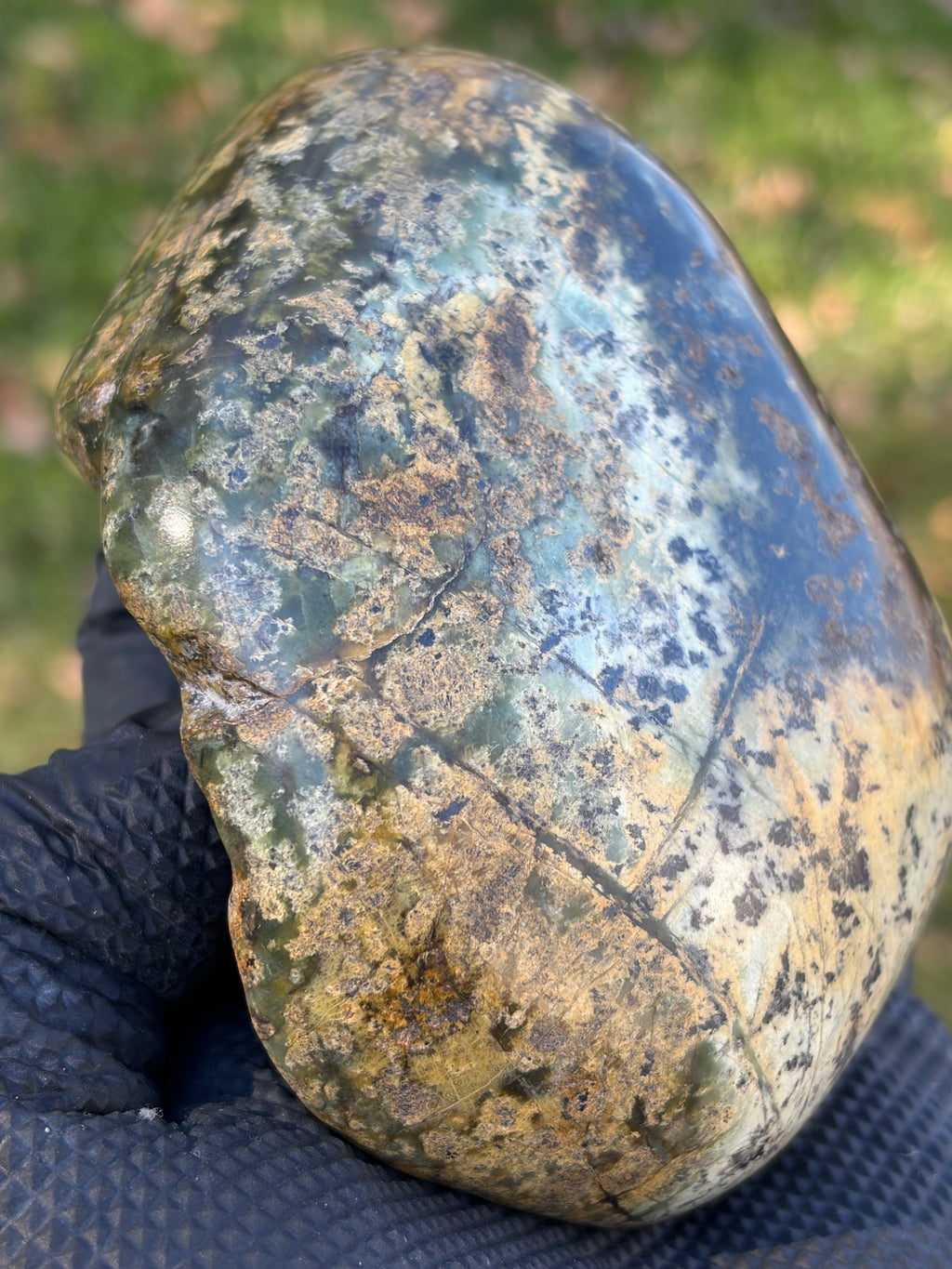 StoneBorn Creations – Natural Green Serpentine Stone | Hand-Polished River Stone