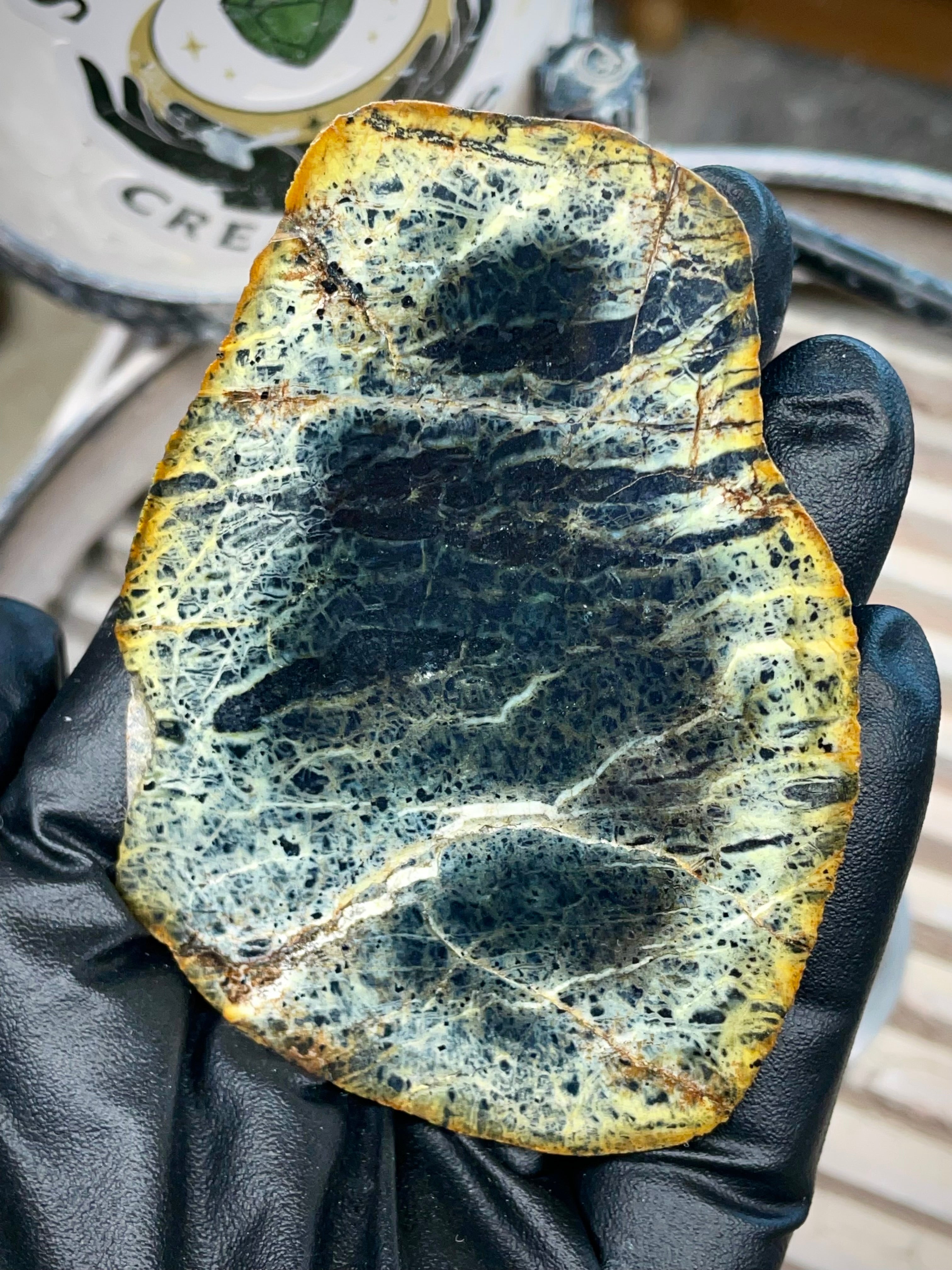 StoneBorn “Midnight Web” Greenstone Slab (One-Side Polished)