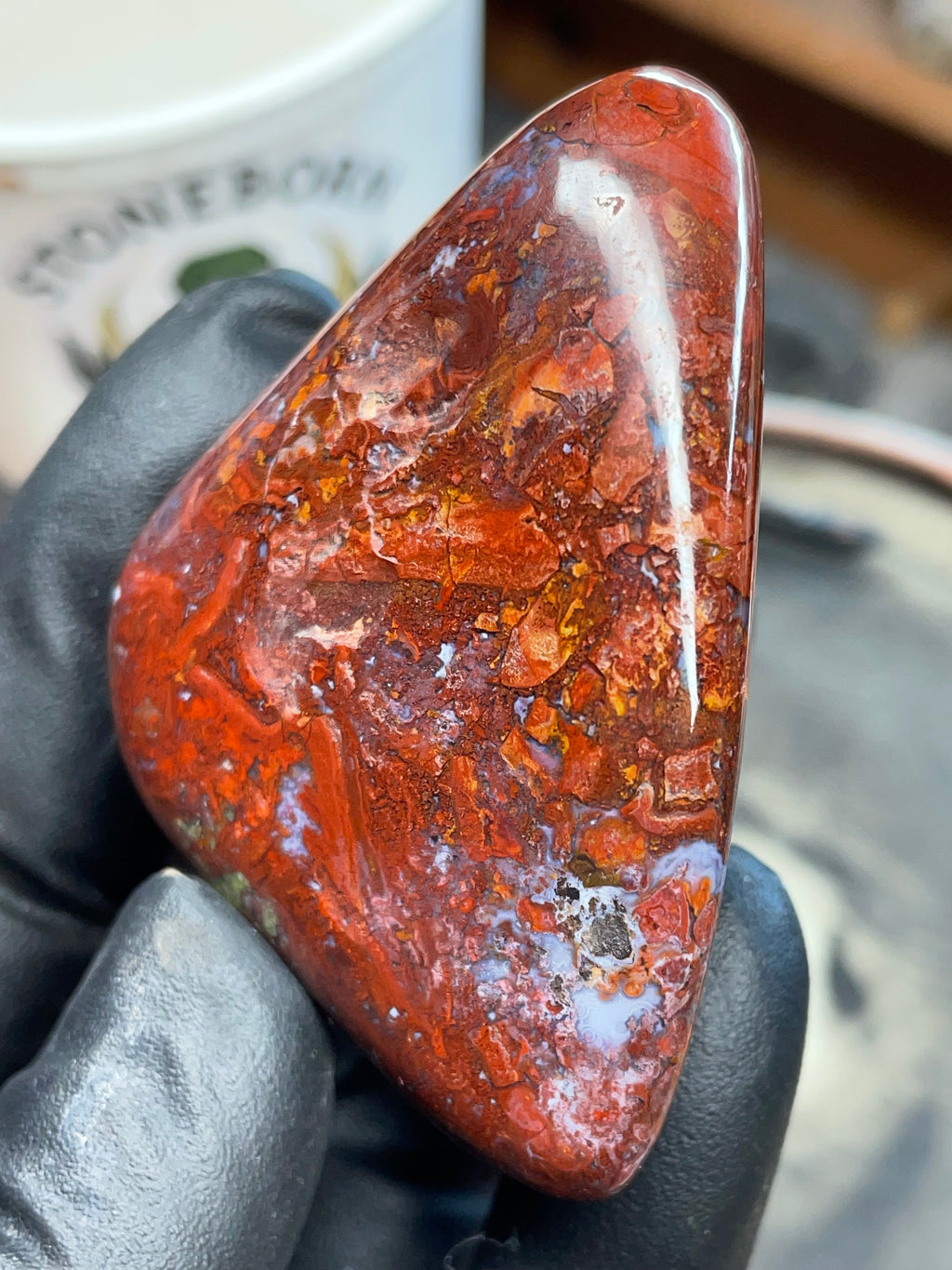 StoneBorn Creations | Hand-Polished Red Jasper & Greenstone Freeform
