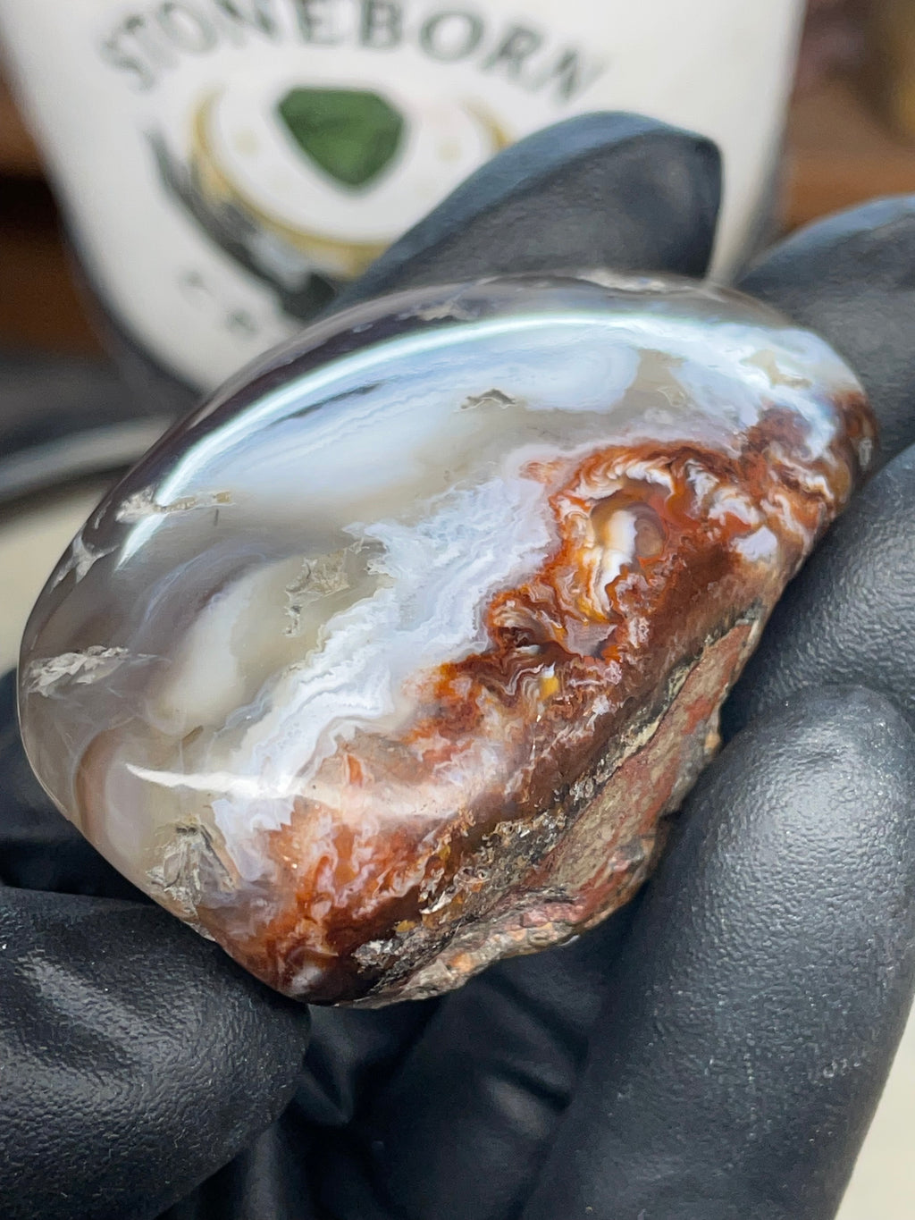 StoneBorn Fire Agate — Hand-Polished Natural Transformation