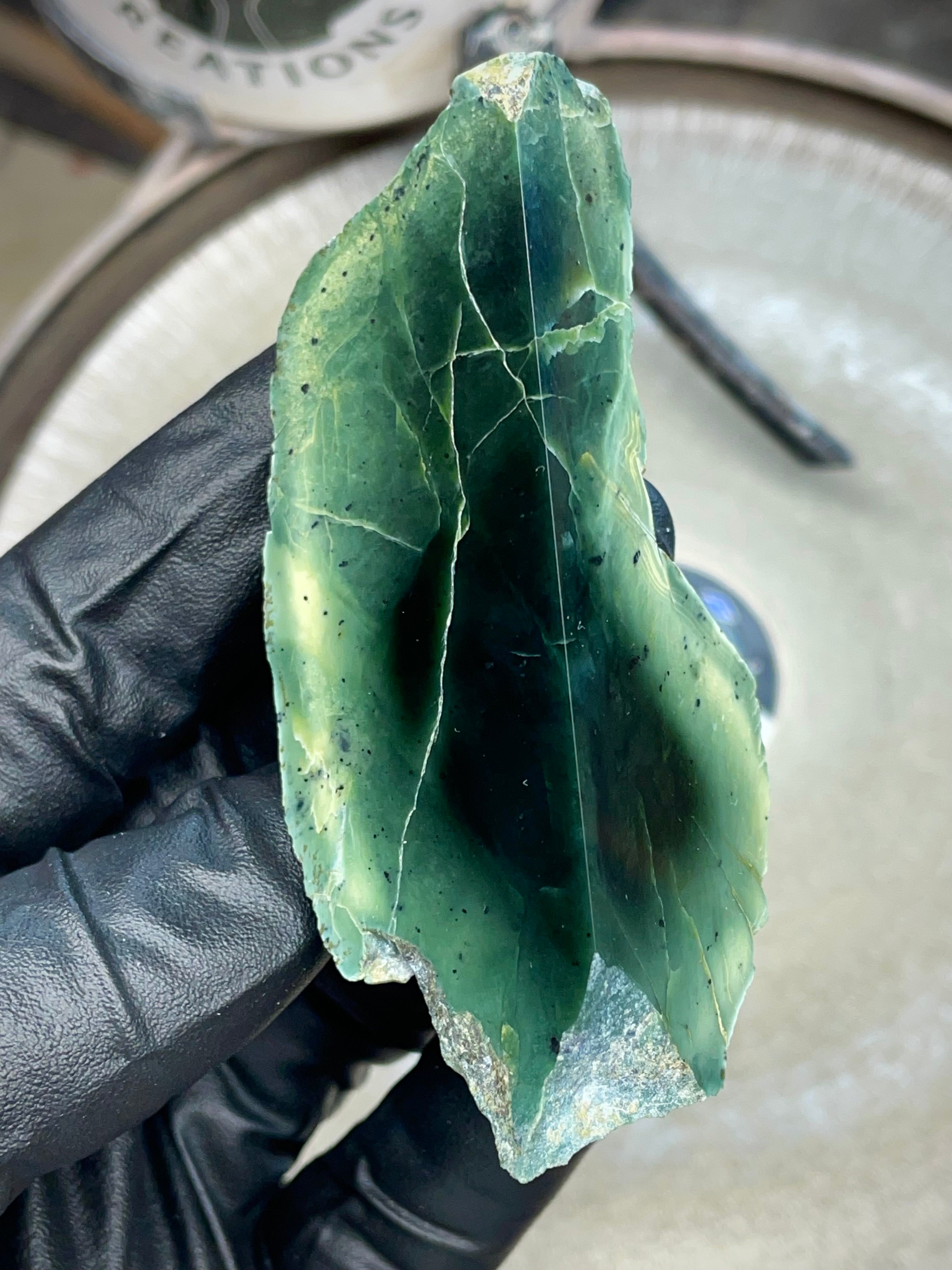 Hand-Polished Green Stone Slab | StoneBorn Creations
