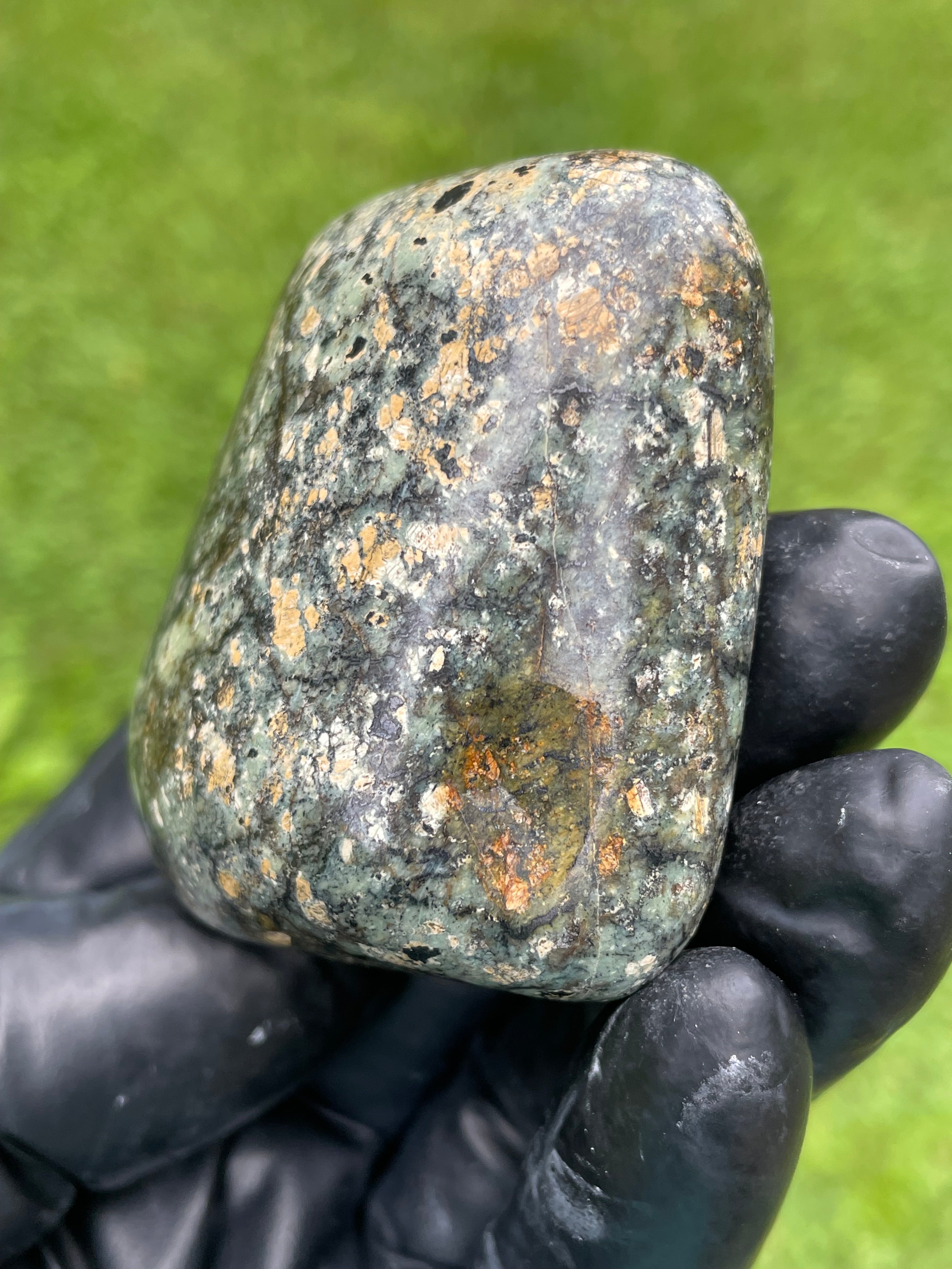 StoneBorn Creations Hand-Polished Vermont Serpentine Freeform Display Stone
