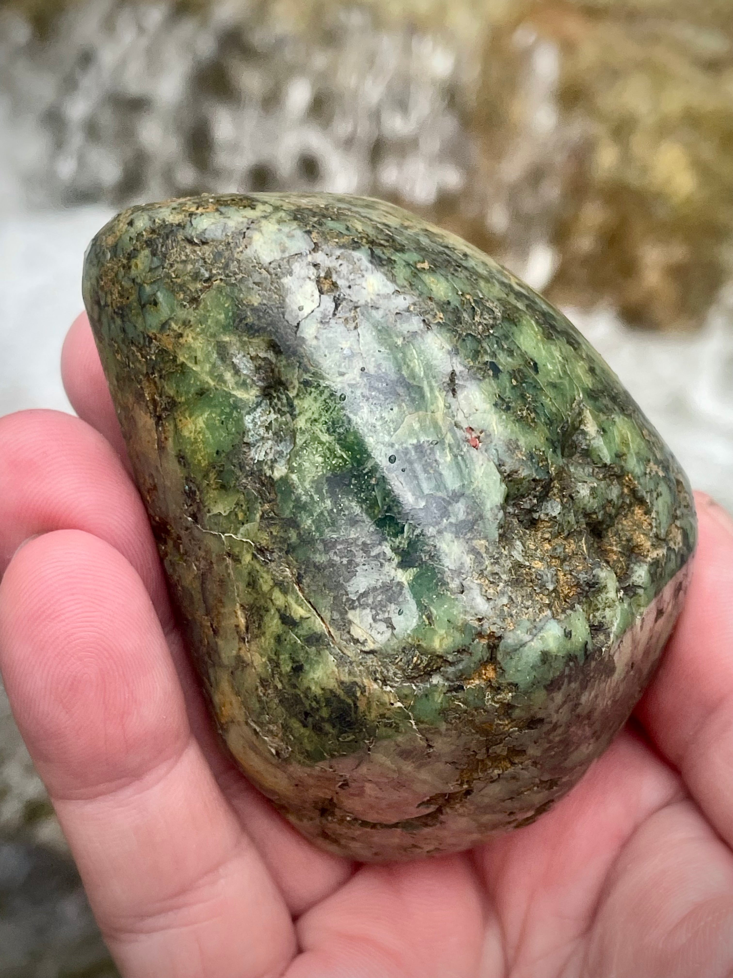 ✨ Polished Green Vermont Transformation Stone – From Raw to Radiant (One-of-a-Kind)