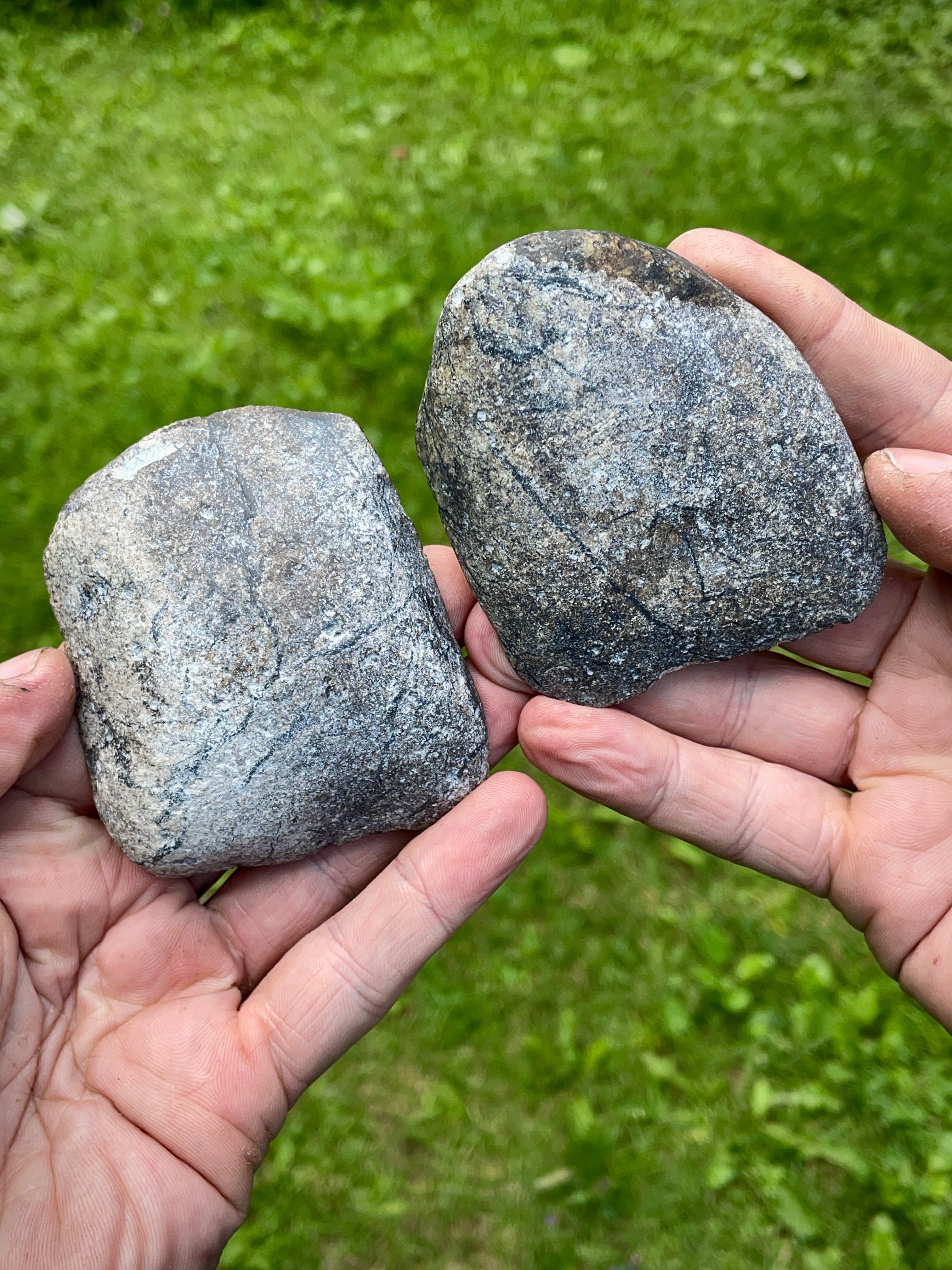 StoneBorn Creations | Hand-Polished Vermont Serpentine Bookmatched Pair | One-of-a-Kind Natural Display Stones