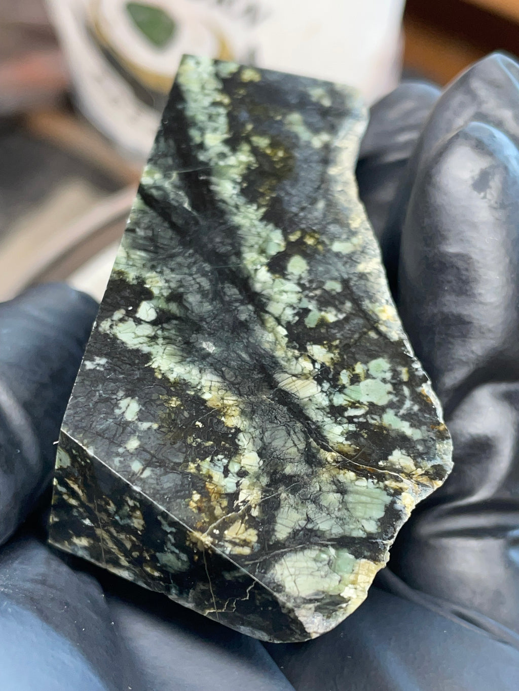 Hand-Polished Dark Green Stone Slab | StoneBorn Creations