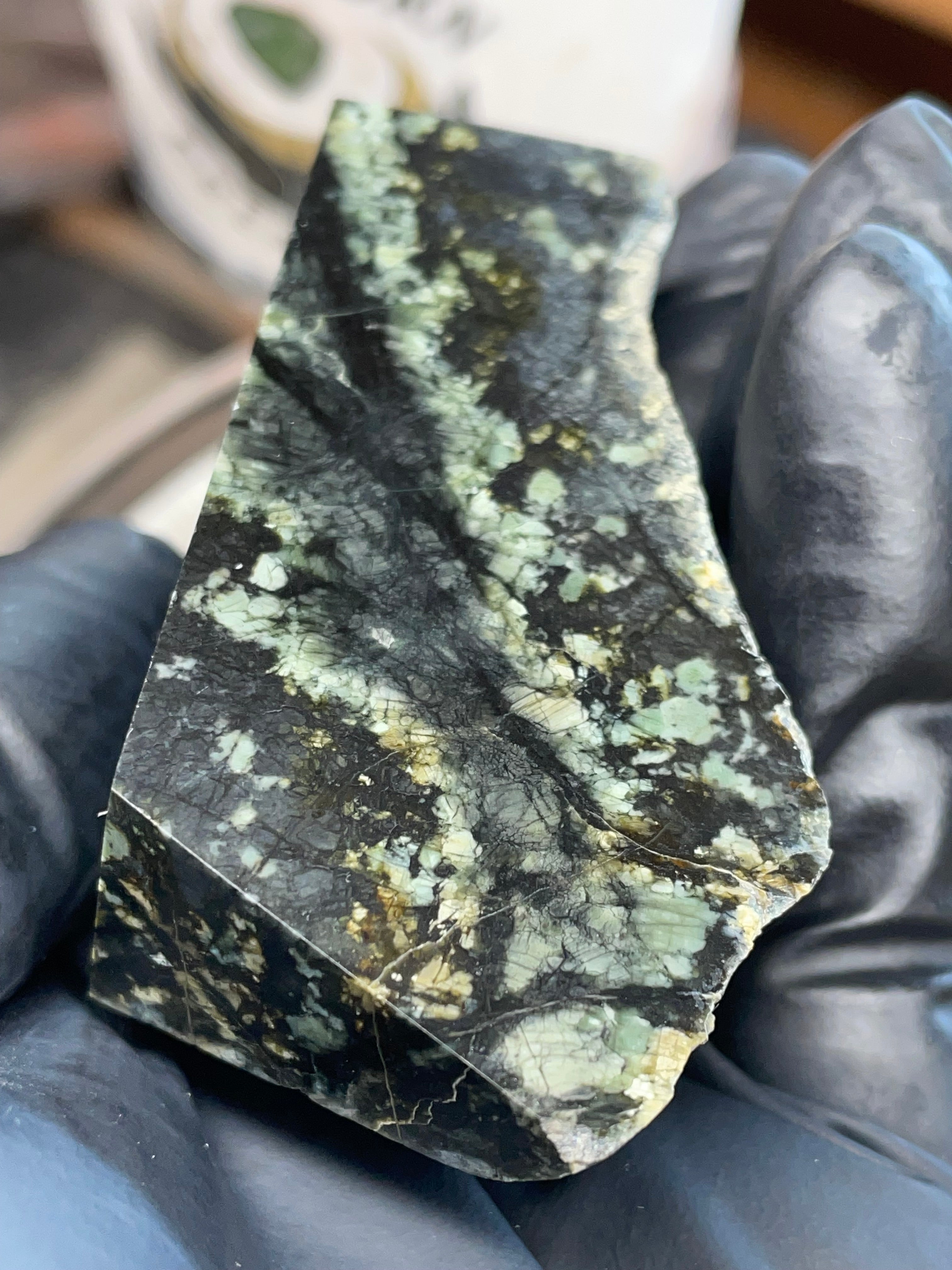 Hand-Polished Dark Green Stone Slab | StoneBorn Creations