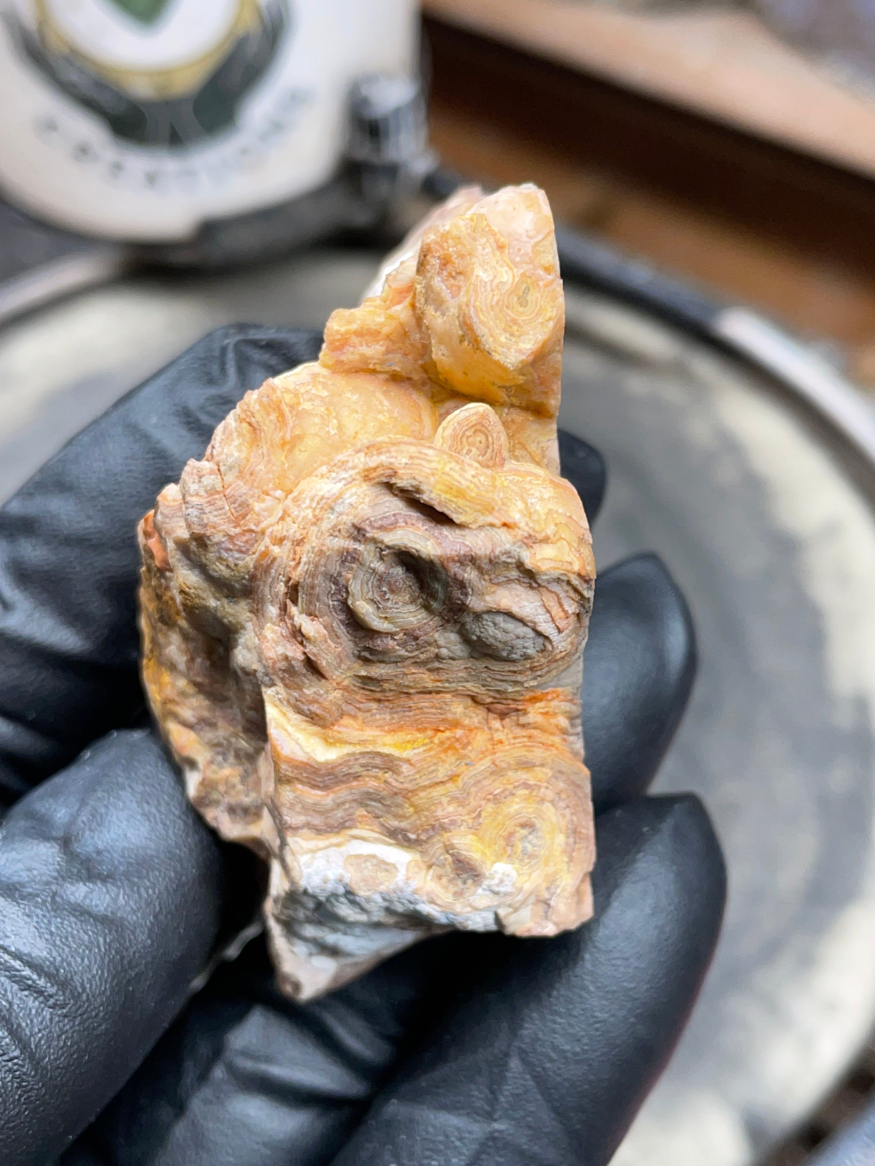 Hand-Polished Georgia Agate – Flat Polished Face, Natural Raw Edge