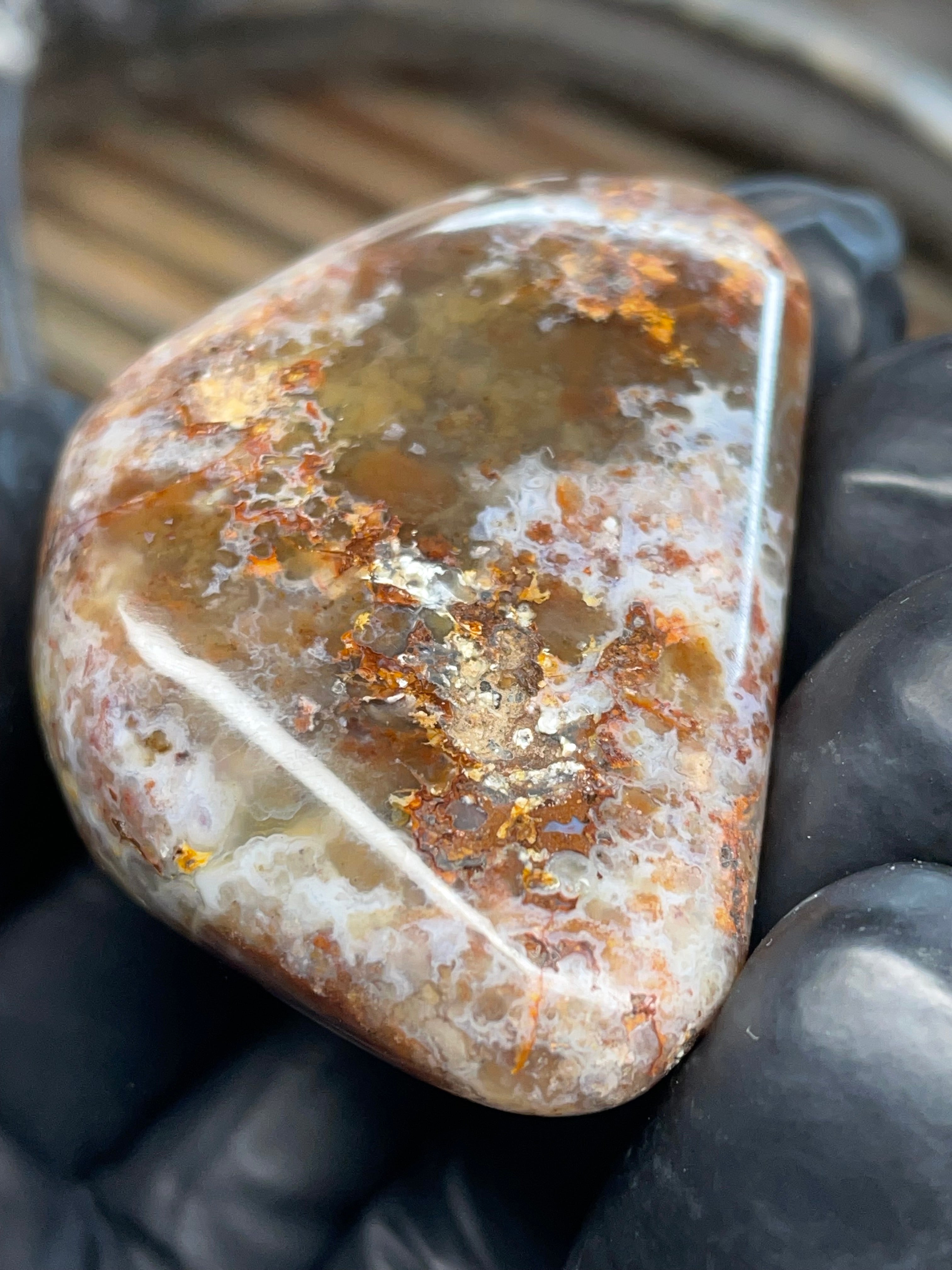 Polished Earth-Toned Agate | Hand-Finished Freeform Stone