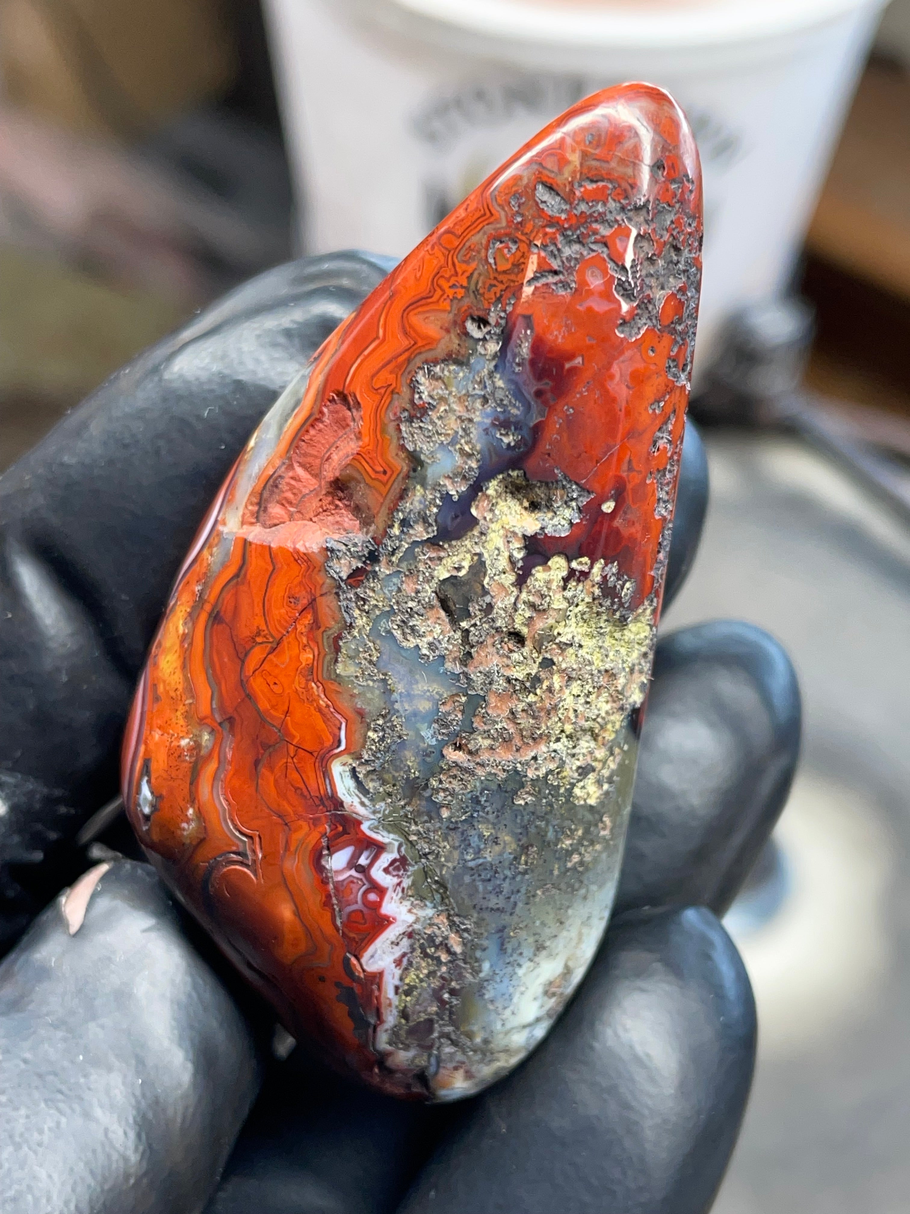 Hand-Polished Red Banded Agate — Raw & Refined
