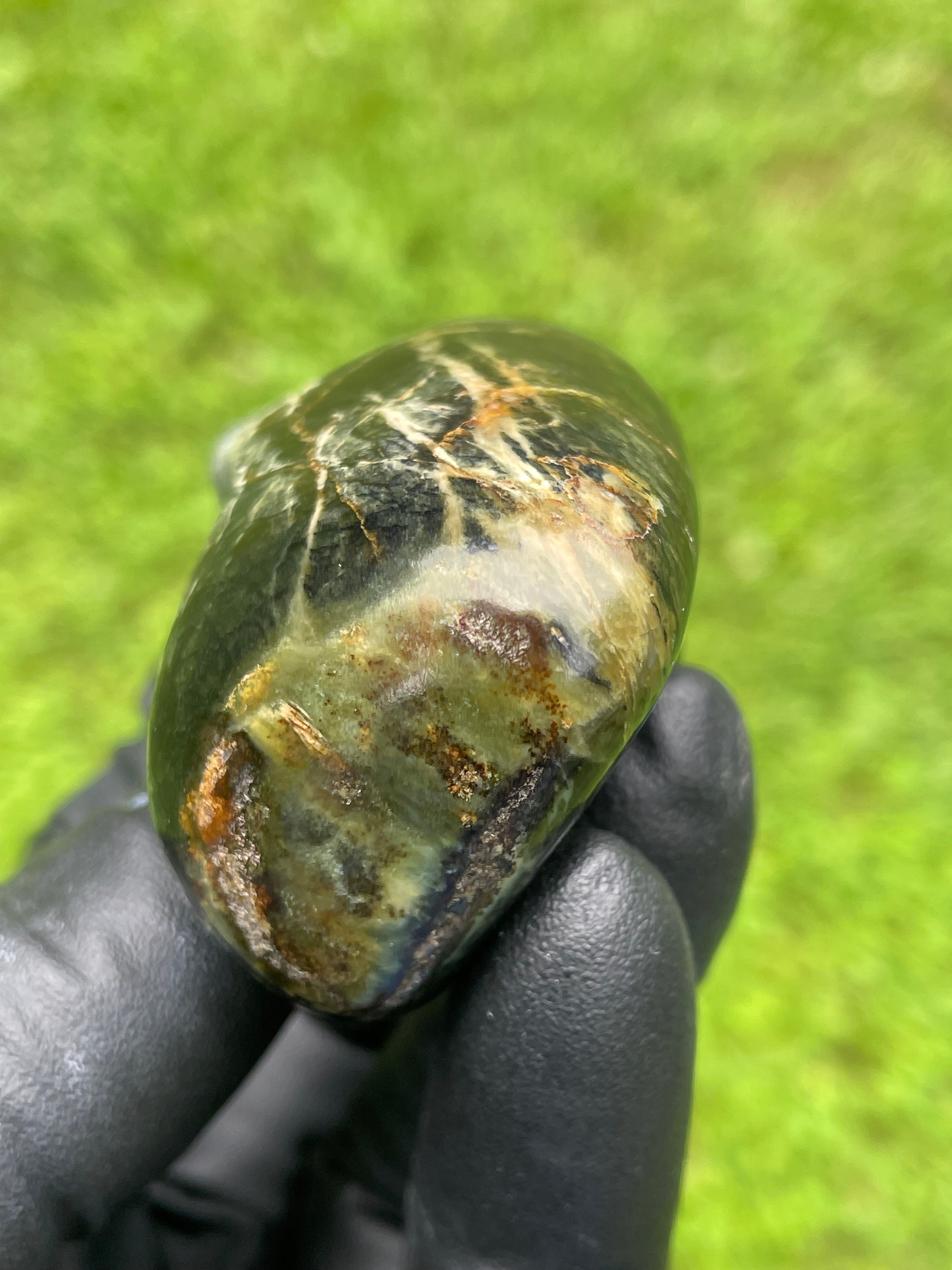 StoneBorn Creations Hand-Polished Vermont Serpentine Freeform Display Stone – One-of-a-Kind Natural Stone