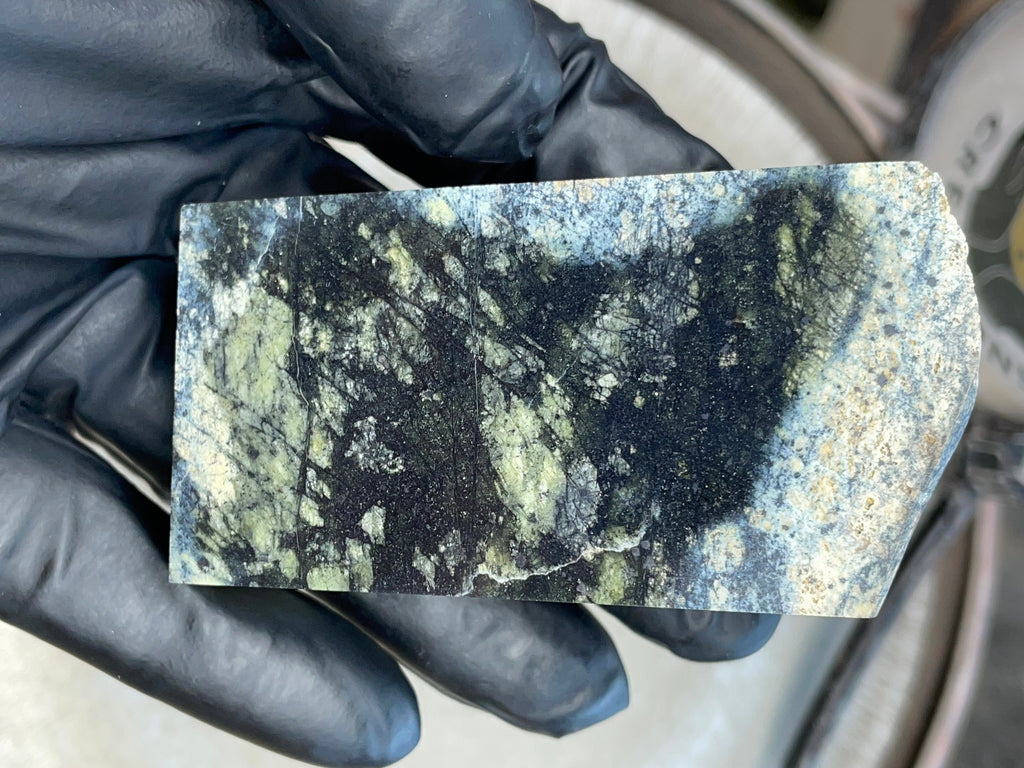 Hand-Polished Dark Green Serpentine Slab | StoneBorn Creations
