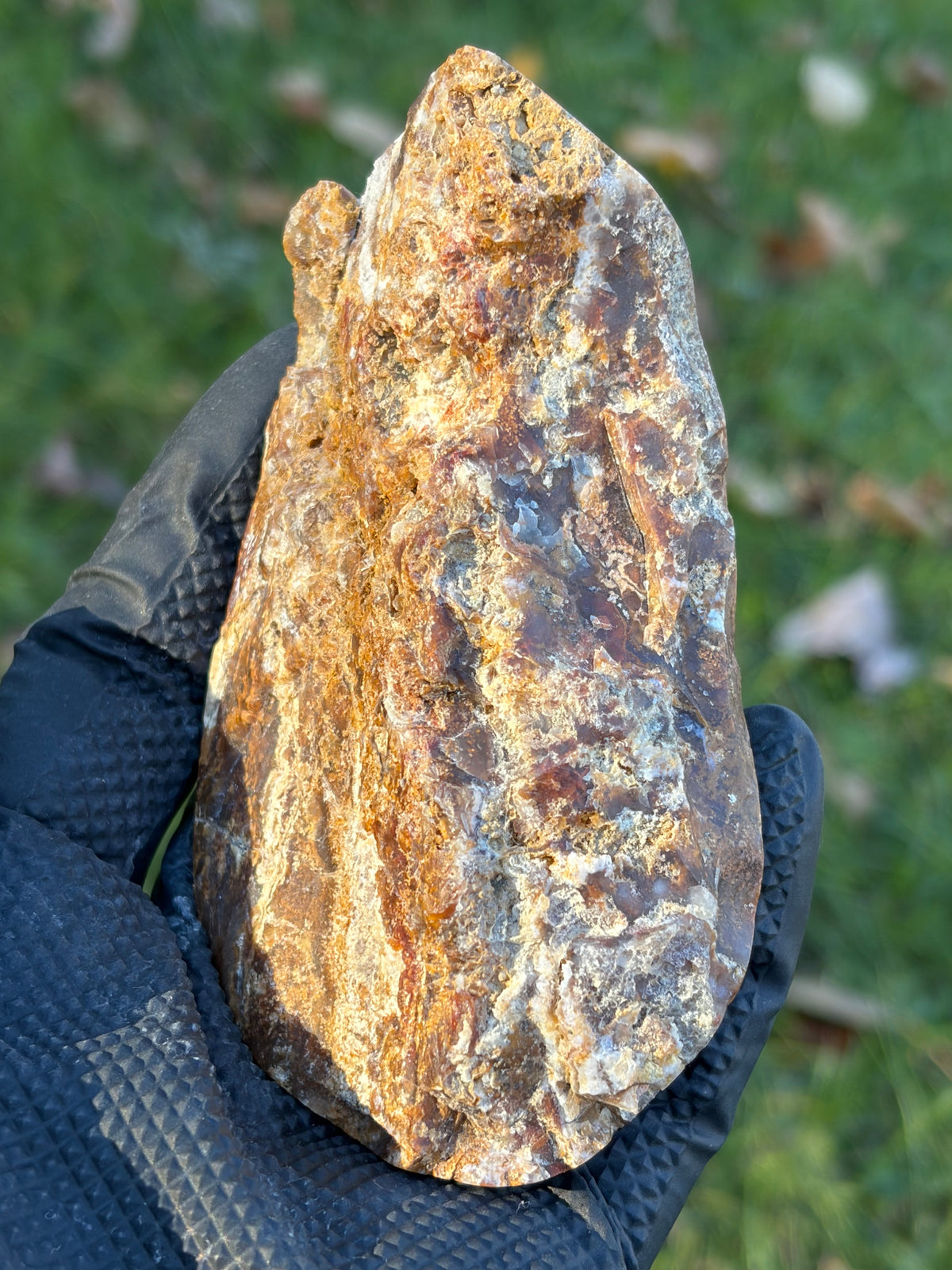 StoneBorn Creations – Natural Agate & Jasper Display Stone | Hand-Polished with Blue-Gray Agate Veins