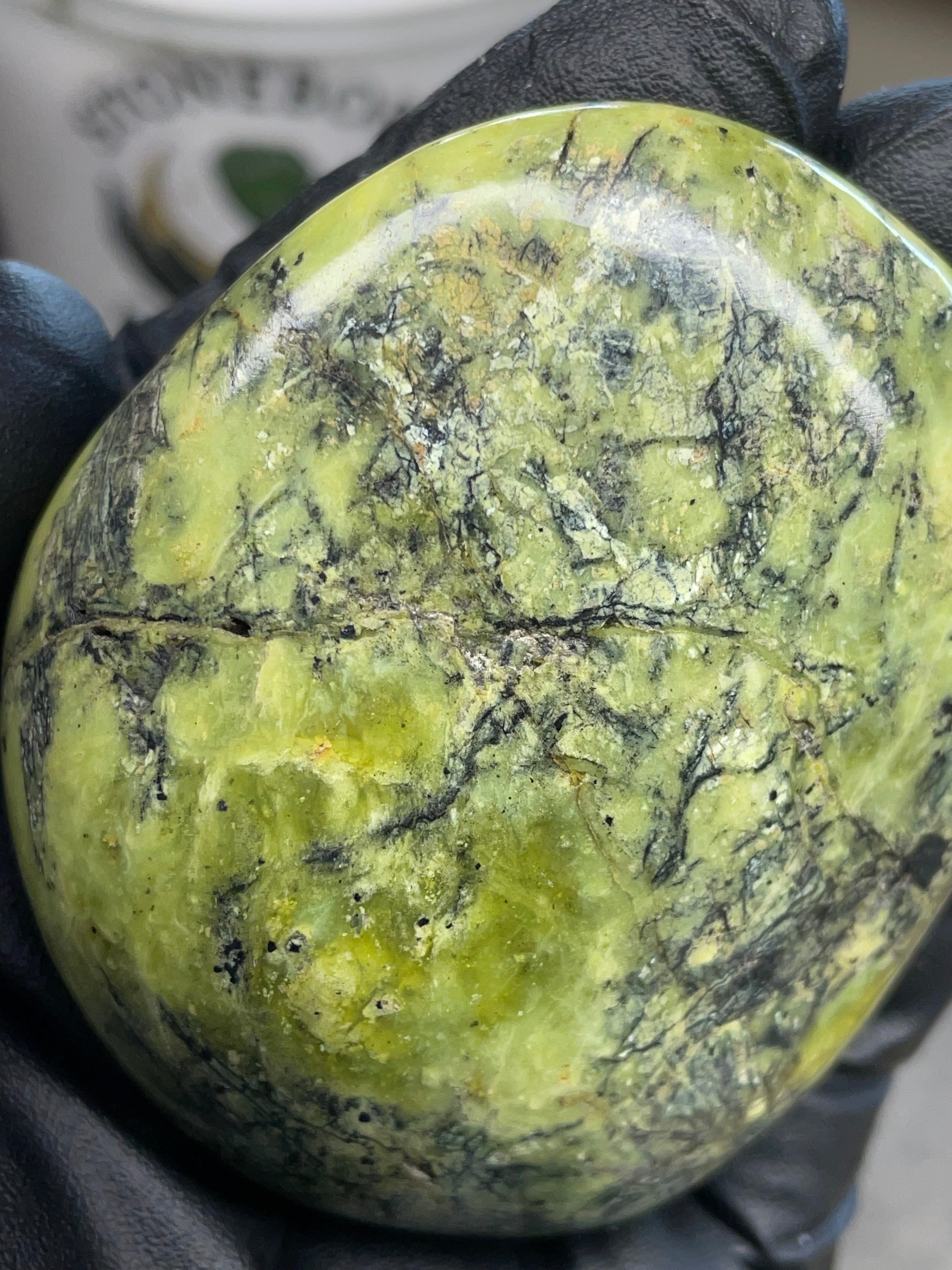 🌿 Hand-Polished Green Serpentine — Inside Polished Reveal