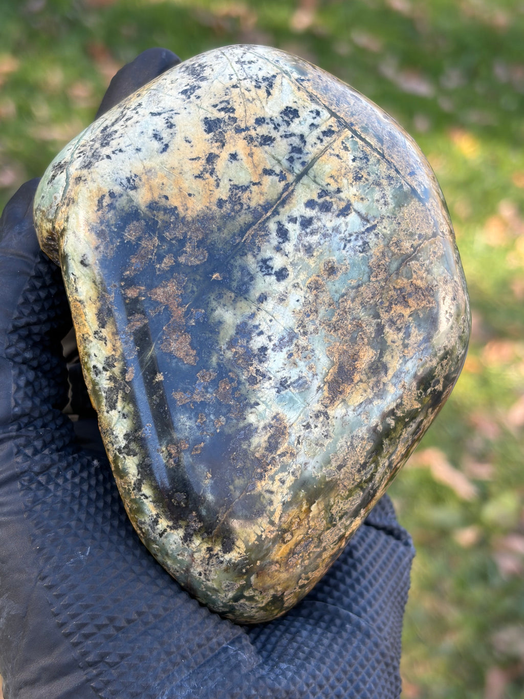 StoneBorn Creations – Natural Green Serpentine Stone | Hand-Polished River Stone