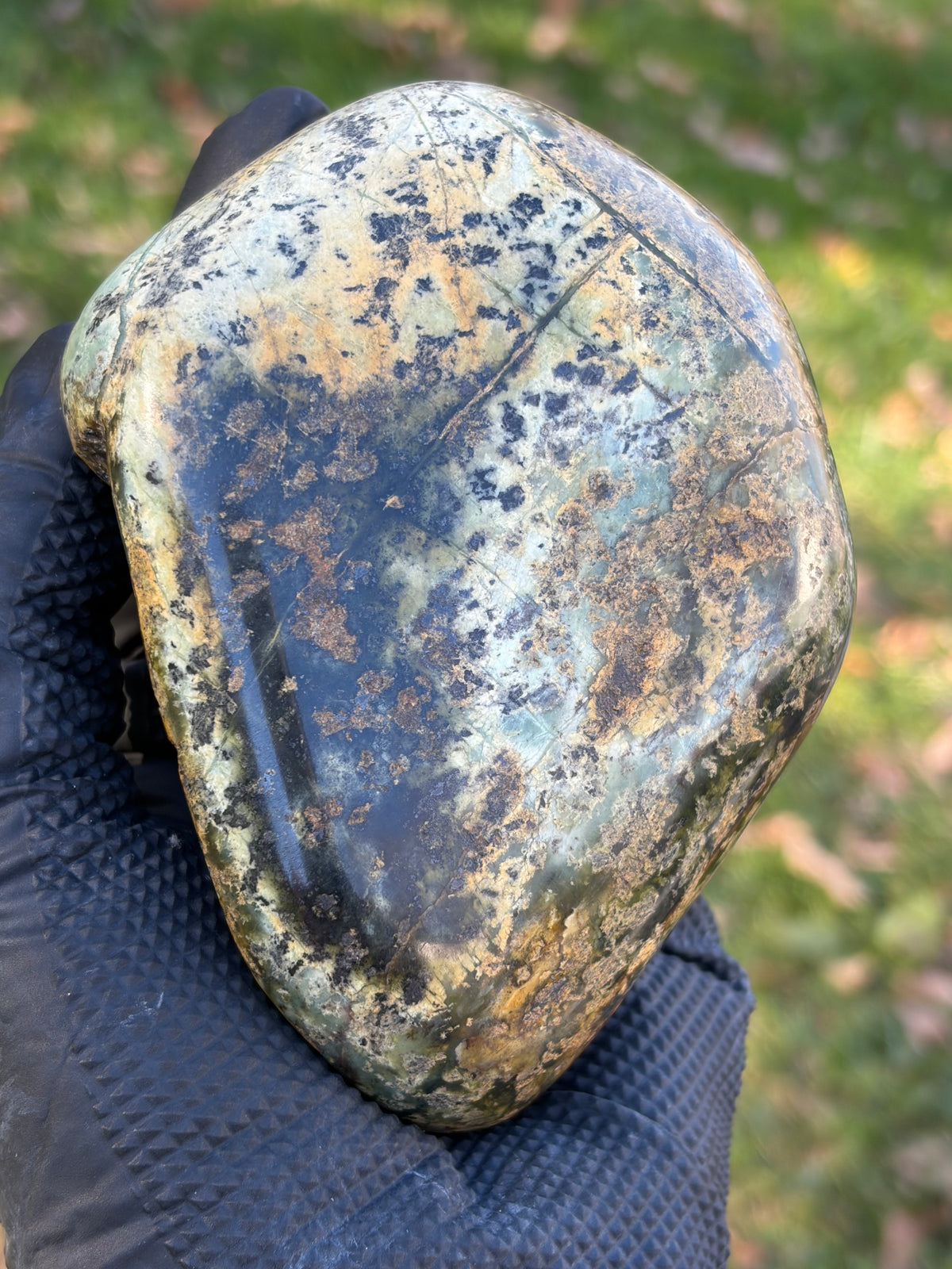 StoneBorn Creations – Natural Green Serpentine Stone | Hand-Polished River Stone