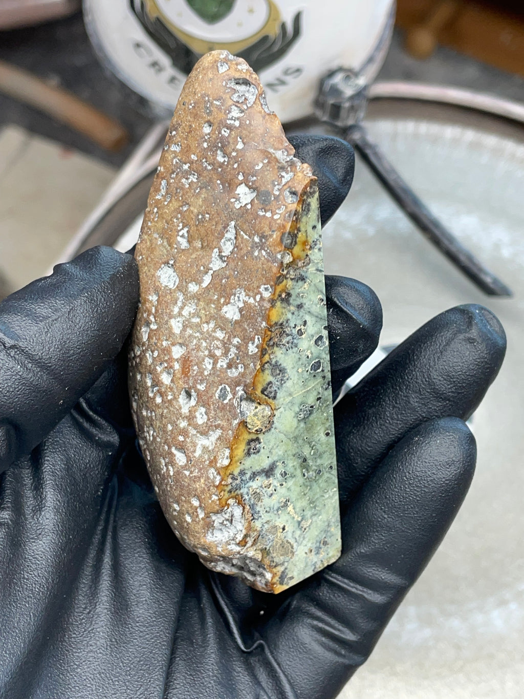 Hand-Polished Green Stone Slab | StoneBorn Creations