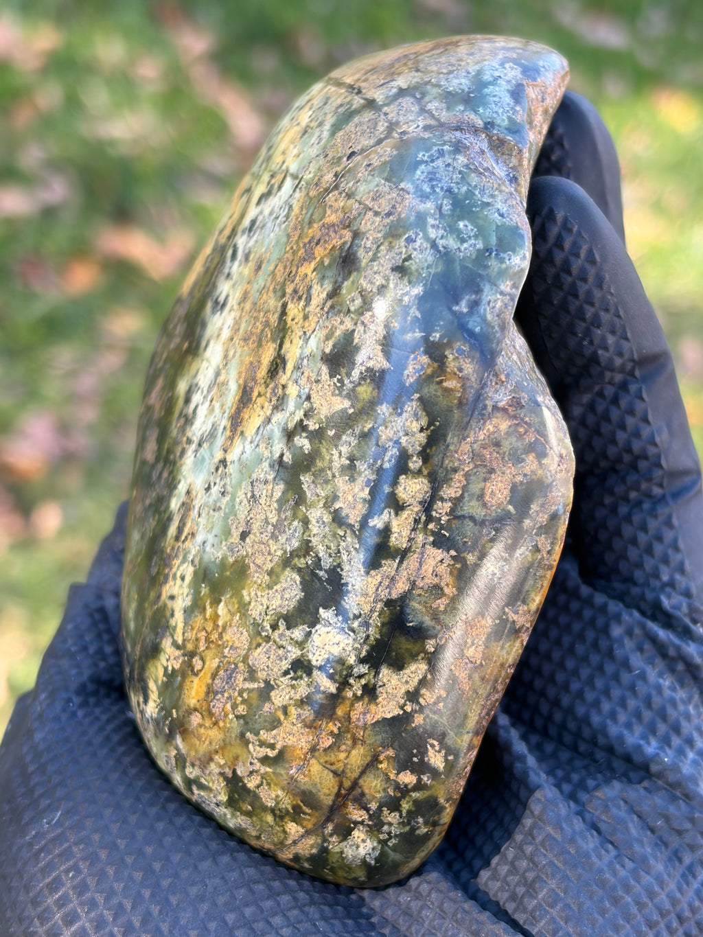StoneBorn Creations – Natural Green Serpentine Stone | Hand-Polished River Stone