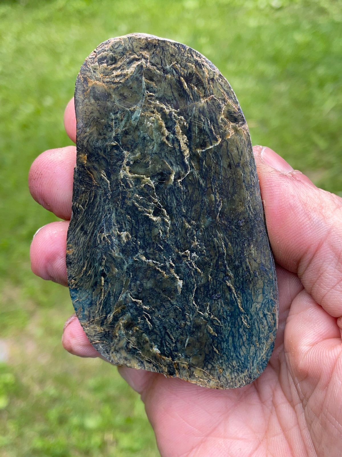StoneBorn Creations Textured Green Serpentine Matching Pair – Hand Polished Natural Stone