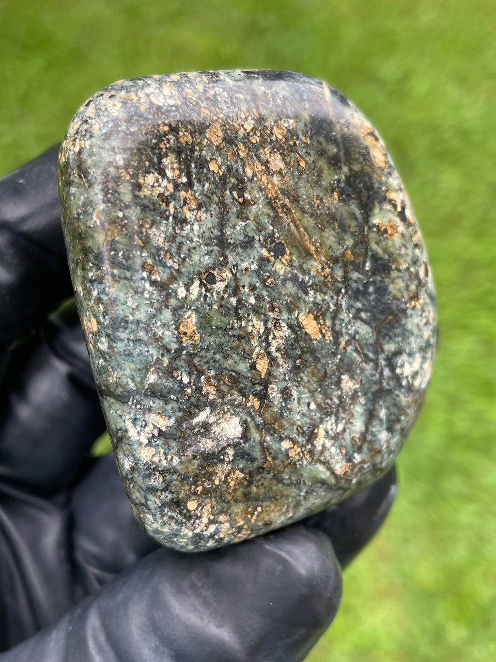 StoneBorn Creations Hand-Polished Vermont Serpentine Freeform Display Stone