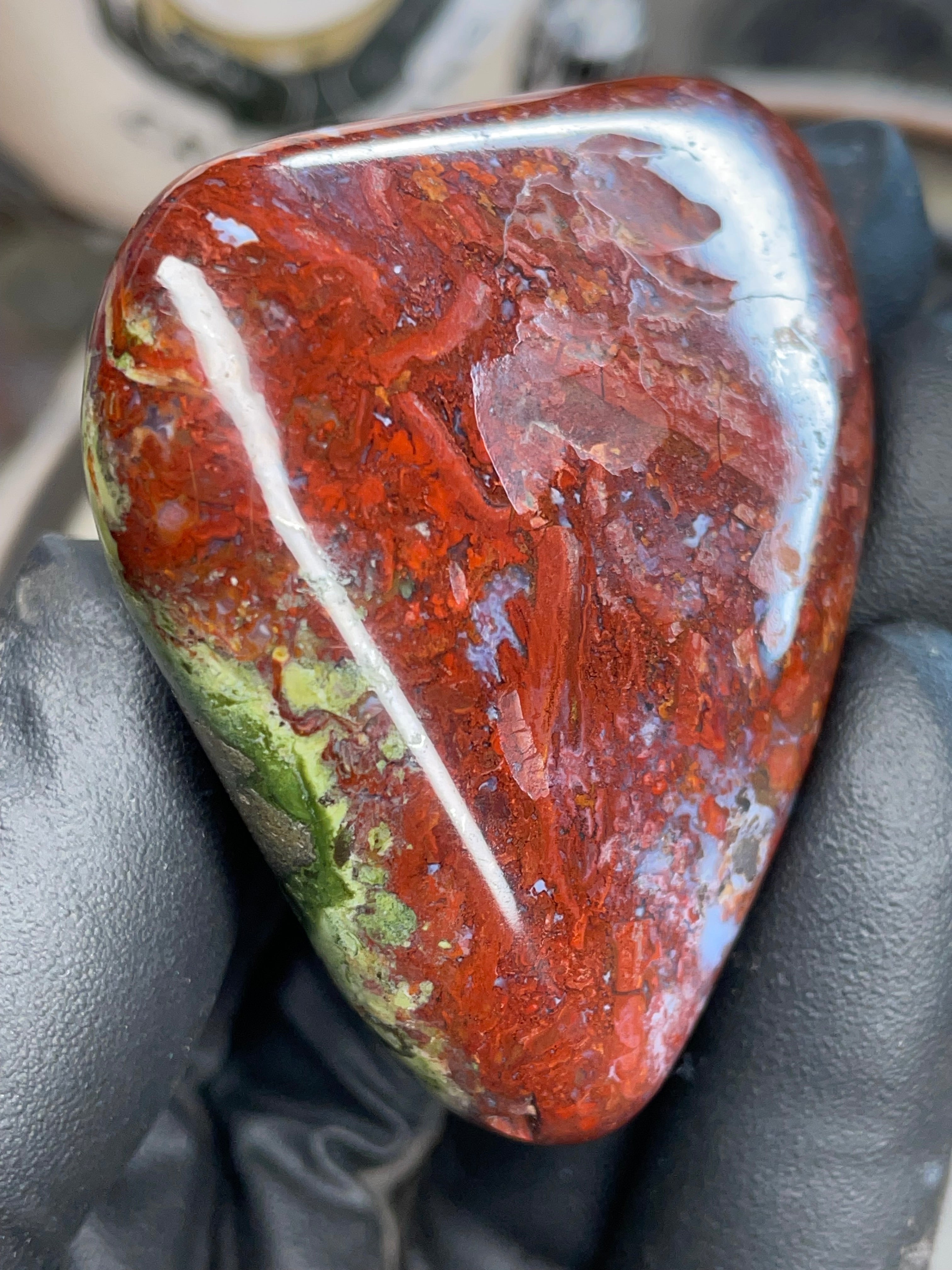 StoneBorn Creations | Hand-Polished Red Jasper & Greenstone Freeform