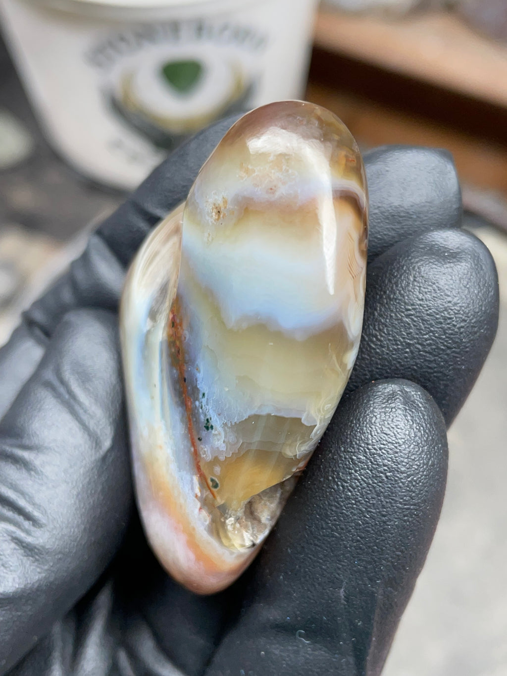 StoneBorn Creations Hand-Polished Botswana Agate – Orbicular “Eye” Patterns with Natural Pocket