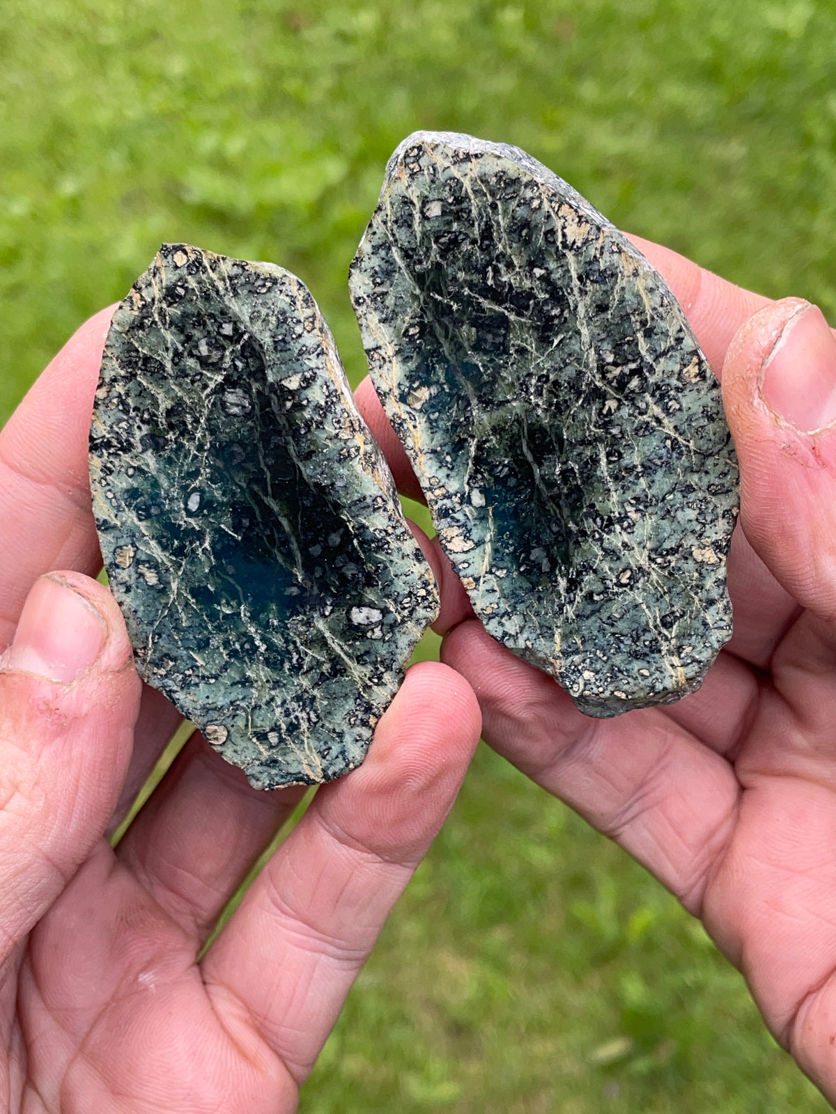 StoneBorn Creations Greenstone Matched Pair – Polished Cut Faces