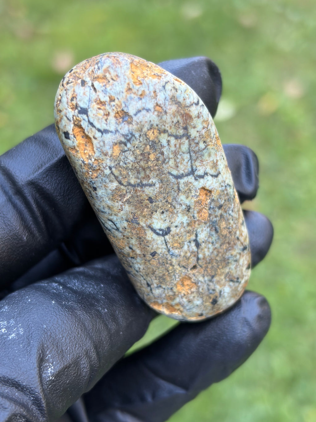 StoneBorn Creations Hand-Polished Vermont Stream Stone – Possible Serpentine