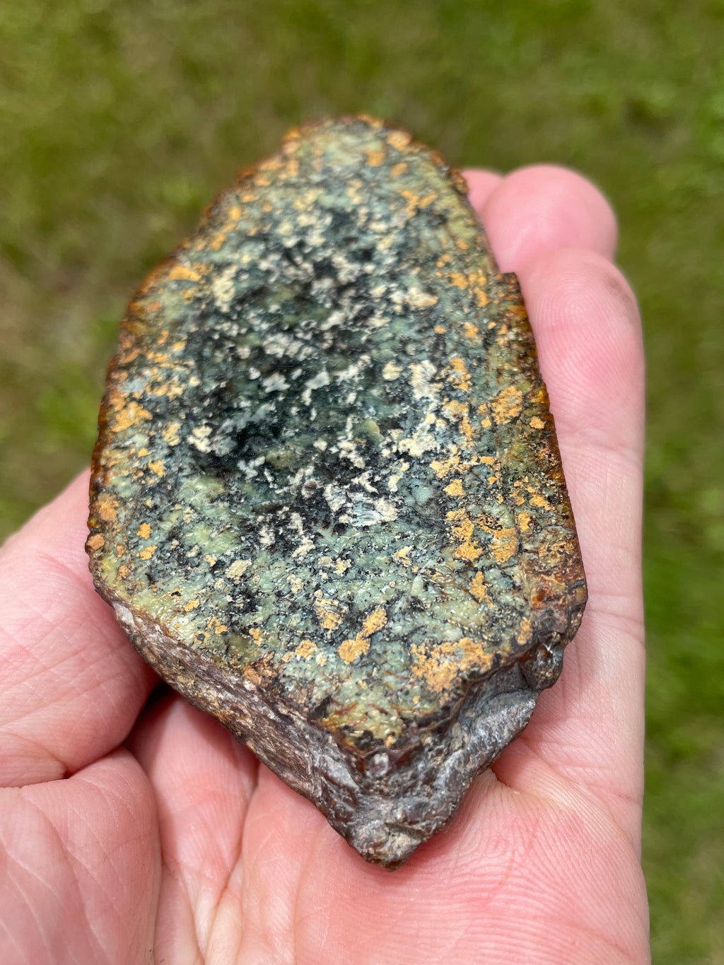 StoneBorn Creations Hand-Polished Vermont Serpentine Freeform Pair with Black Mineral Inclusions, Earth-Toned Matrix and Natural Split Display