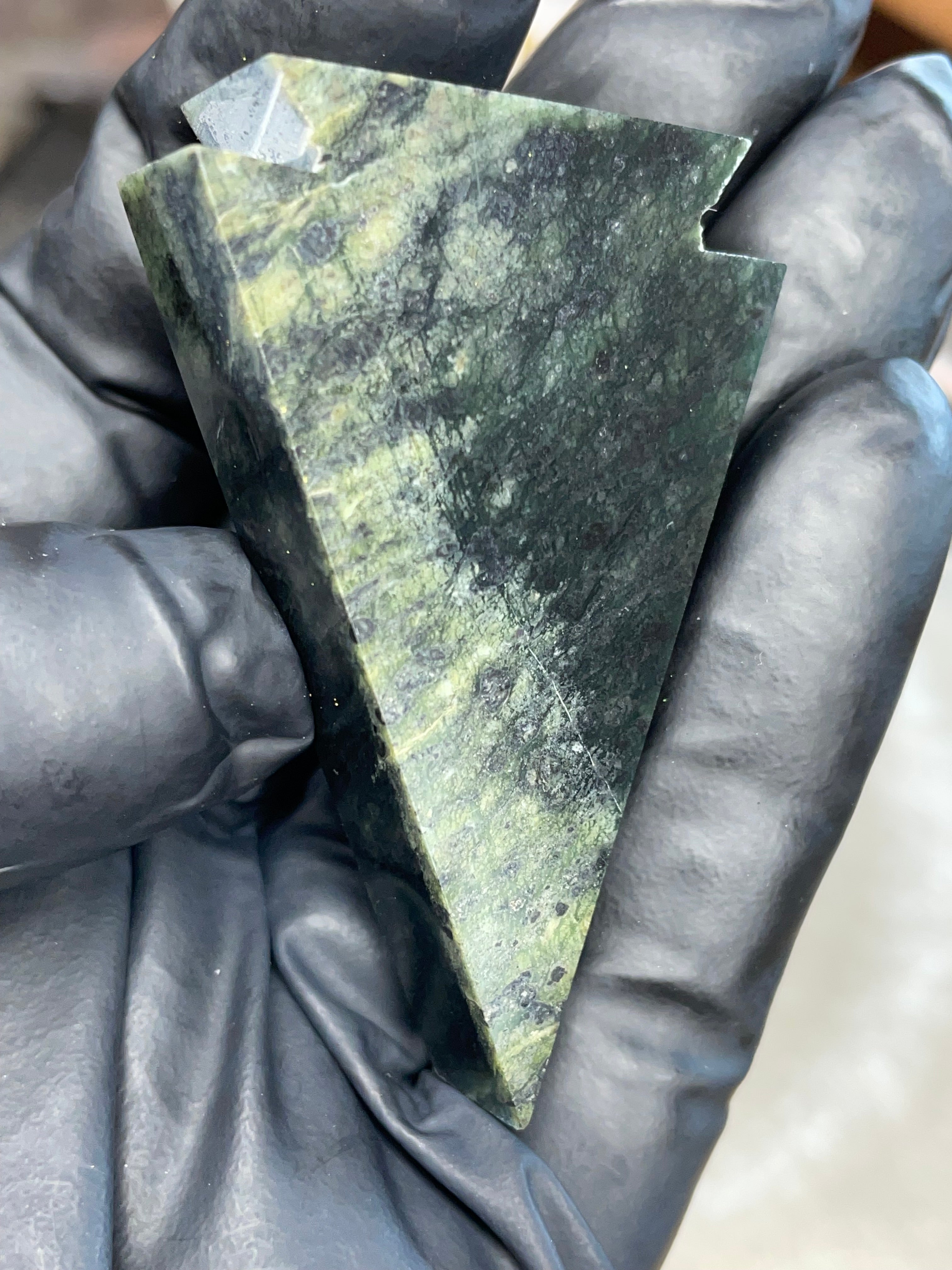 Custom Hand-Polished Green Stone Arrowhead
(StoneBorn Creations – One of One)