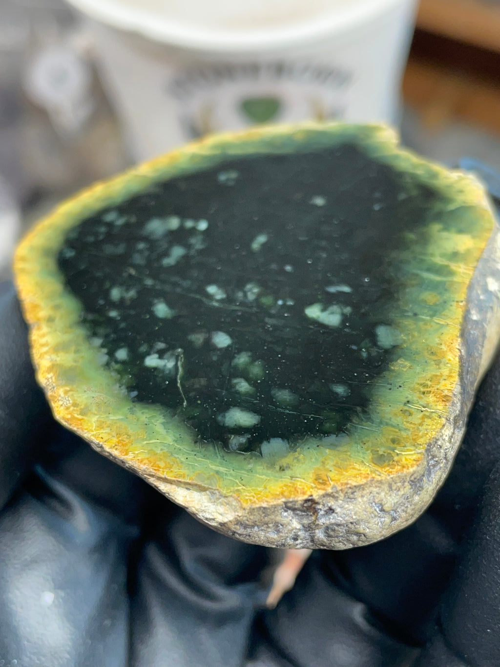 StoneBorn Creations – Hand-Polished Vermont Serpentine “Jade” Window Stone