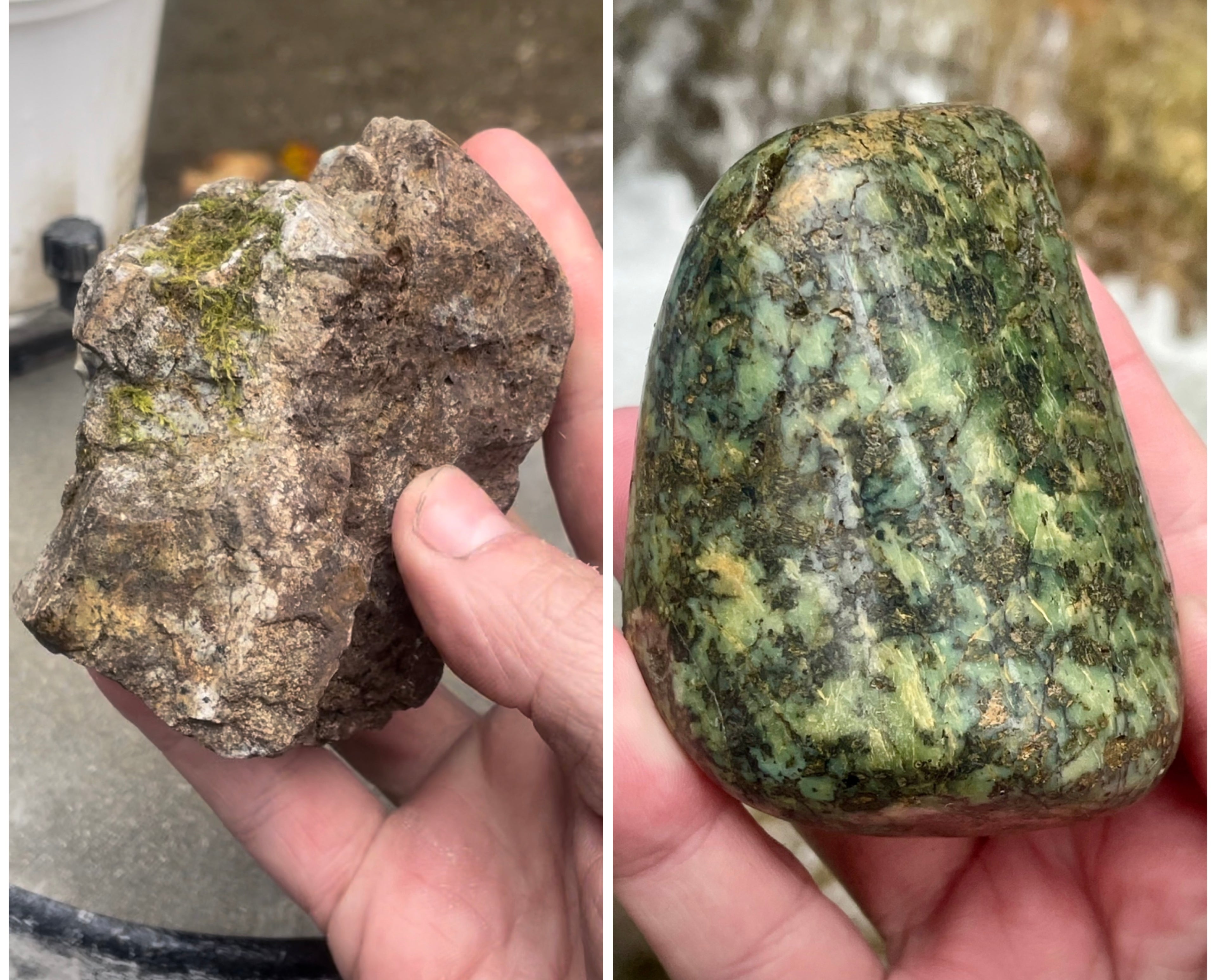 ✨ Polished Green Vermont Transformation Stone – From Raw to Radiant (One-of-a-Kind)