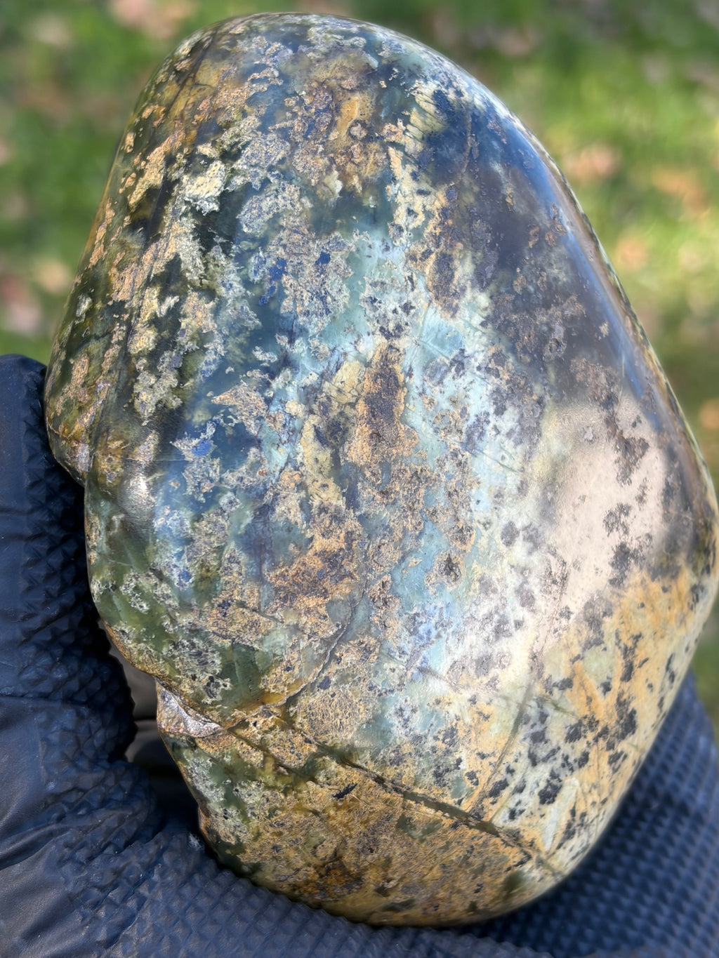 StoneBorn Creations – Natural Green Serpentine Stone | Hand-Polished River Stone