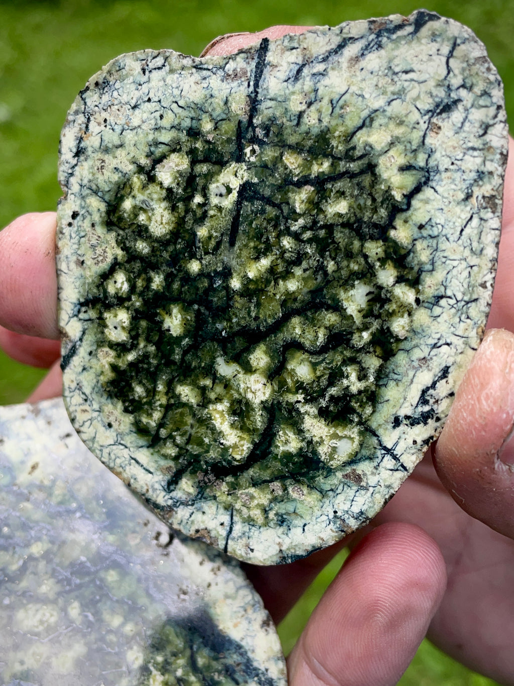 StoneBorn Creations | Hand-Polished Vermont Serpentine Bookmatched Pair | One-of-a-Kind Natural Display Stones