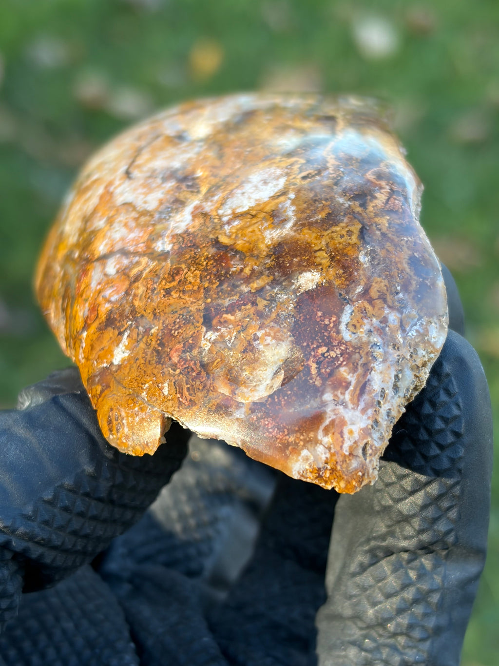 StoneBorn Creations – Natural Agate & Jasper Display Stone | Hand-Polished with Blue-Gray Agate Veins