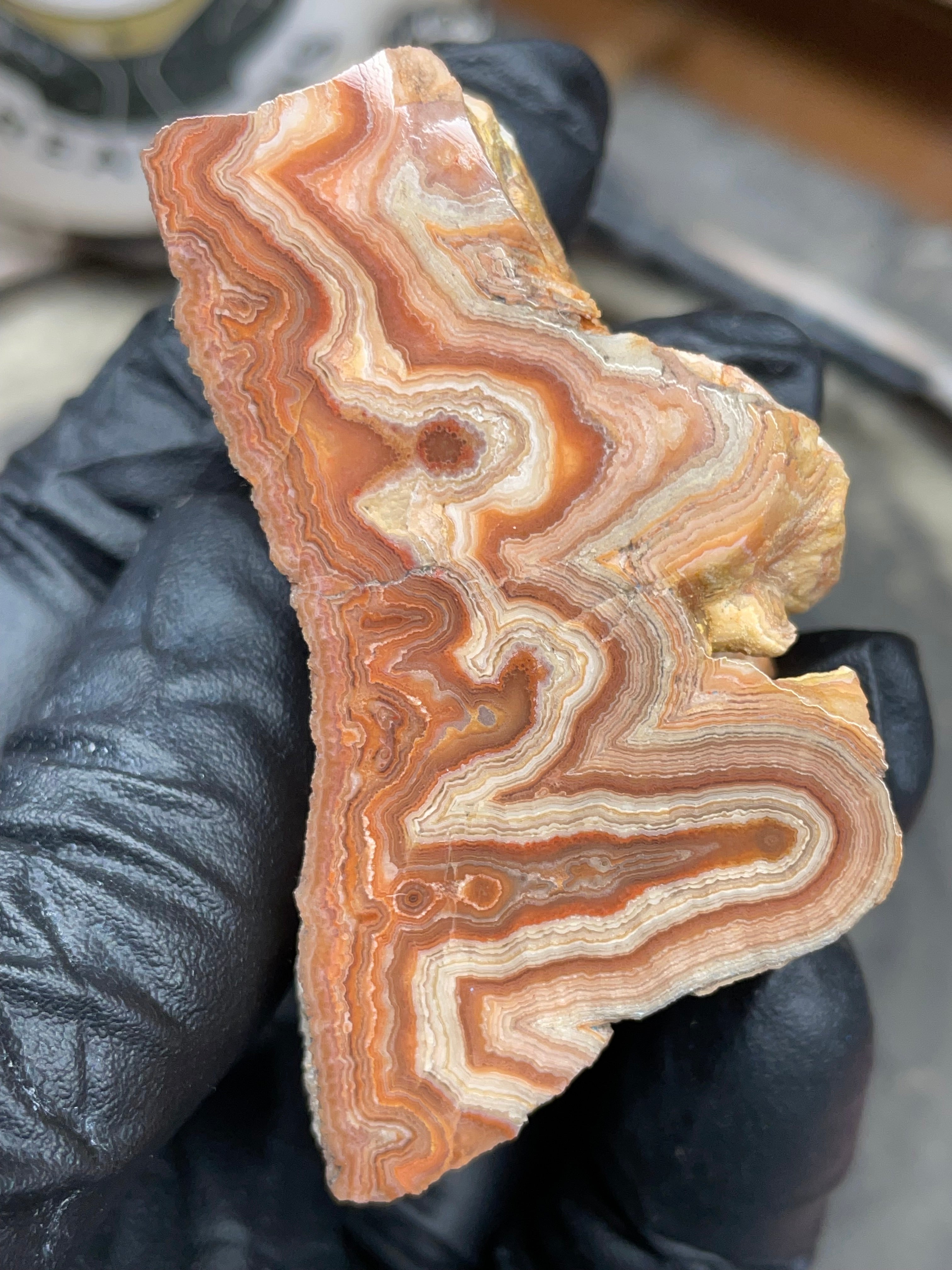 Hand-Polished Georgia Agate – Flat Polished Face, Natural Raw Edge
