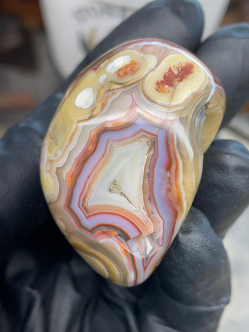 StoneBorn Banded Agate with Natural Druzy Pocket