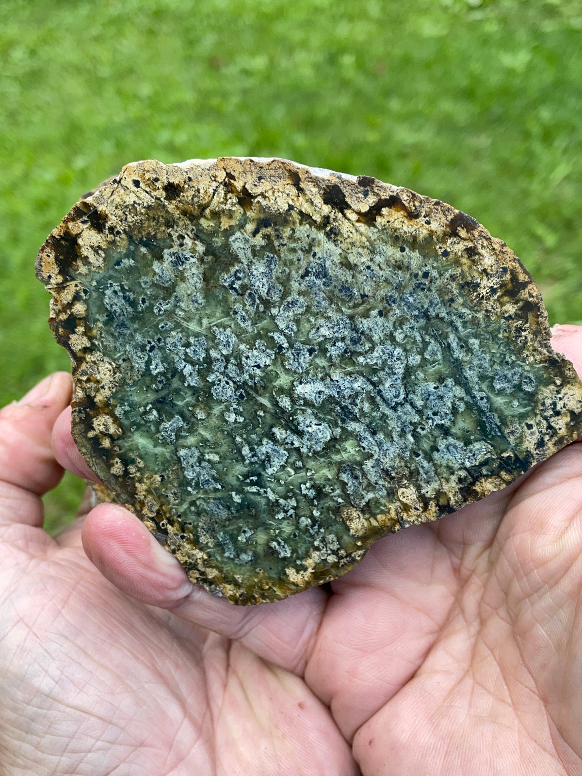 StoneBorn Creations – Natural Green Serpentine Matching Slab Pair | Earthy Green Mineral Patterns