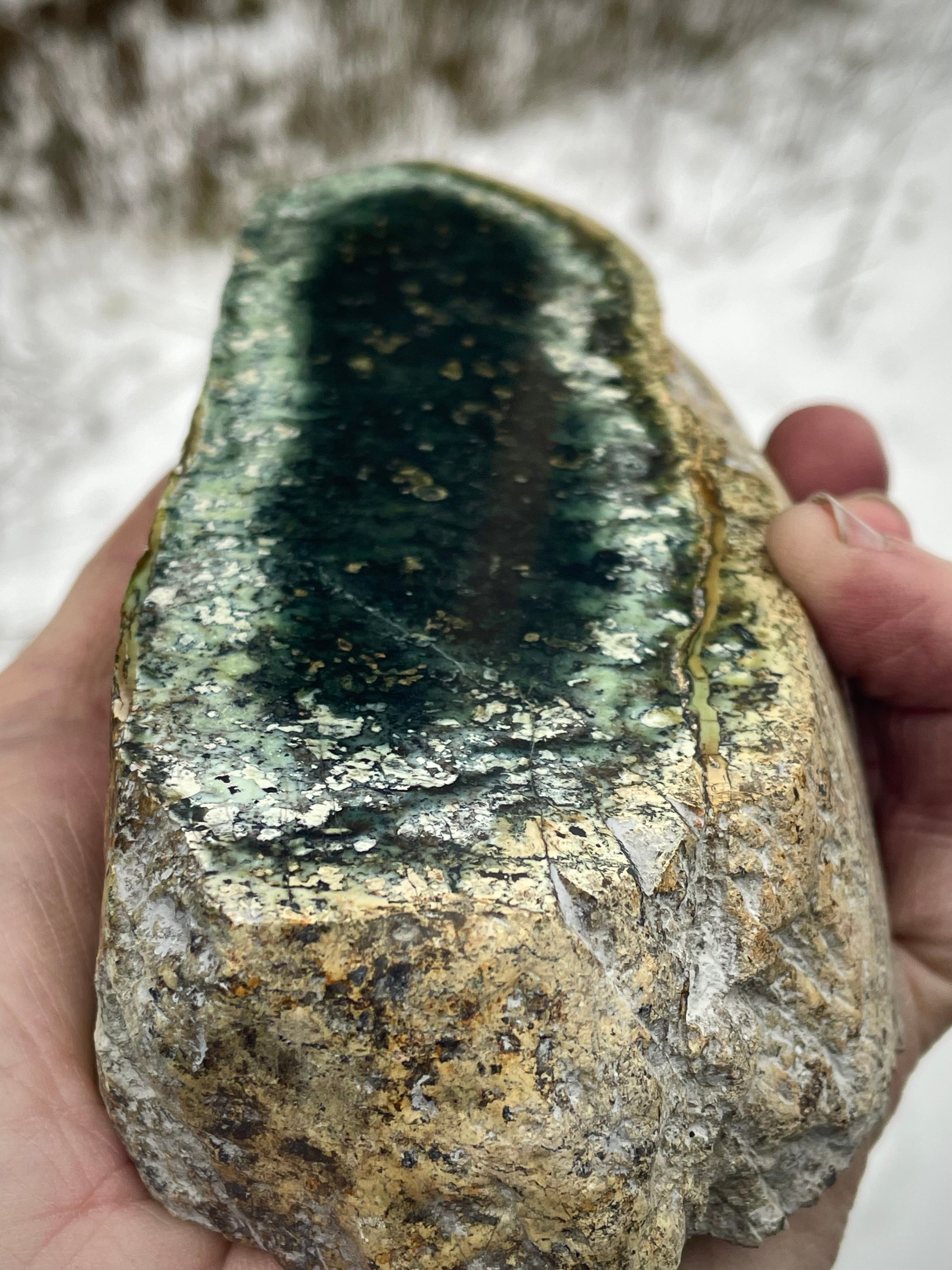 🌲 Polished Vermont Greenstone Slab – Double-Sided Display Piece (Hand-Collected)